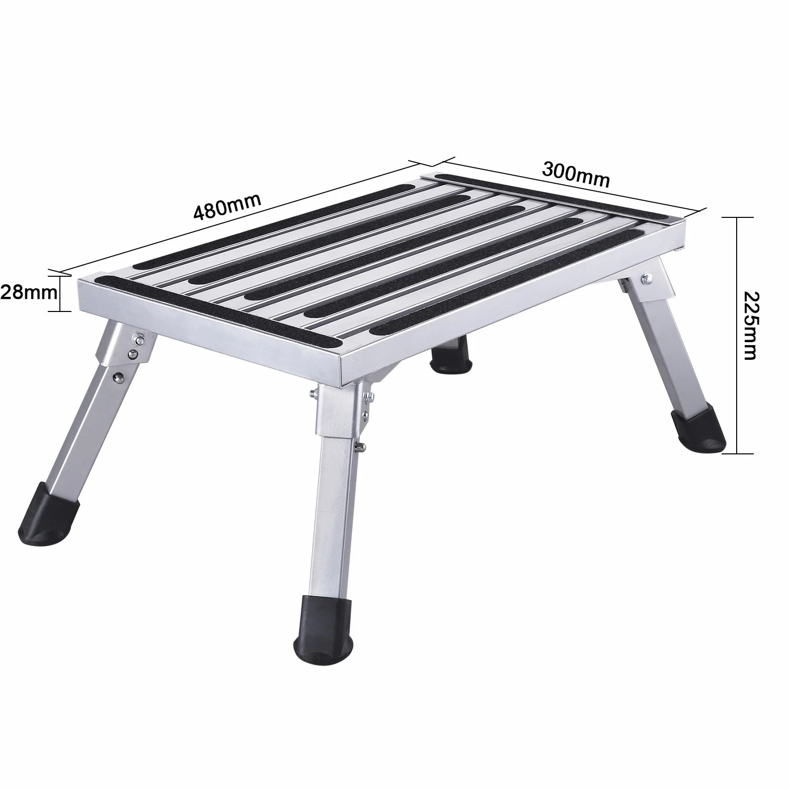 Aluminium Klapptritt Trittleiter 1 Stufe 150 kg HDM 47x30x23cm falter Hocker mit Anti-Rutsch Matte