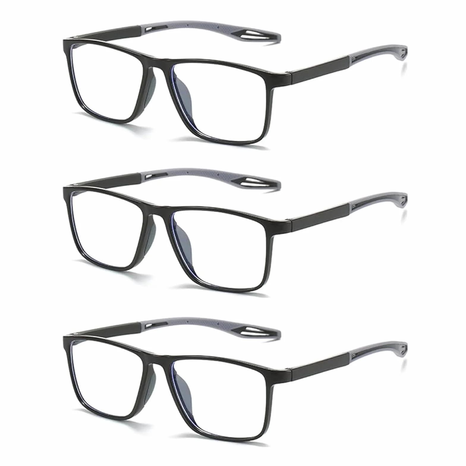 Hubeye Sportowe okulary do czytania TR90 Ultralight kwadratowe chroniące przed niebieskim światłem