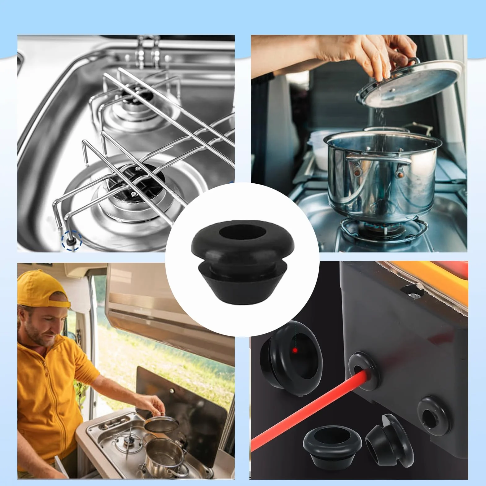 Gumowe nóżki do kuchenek kempingowych kompatybilne z Dometic Smev Thetford 5 mm