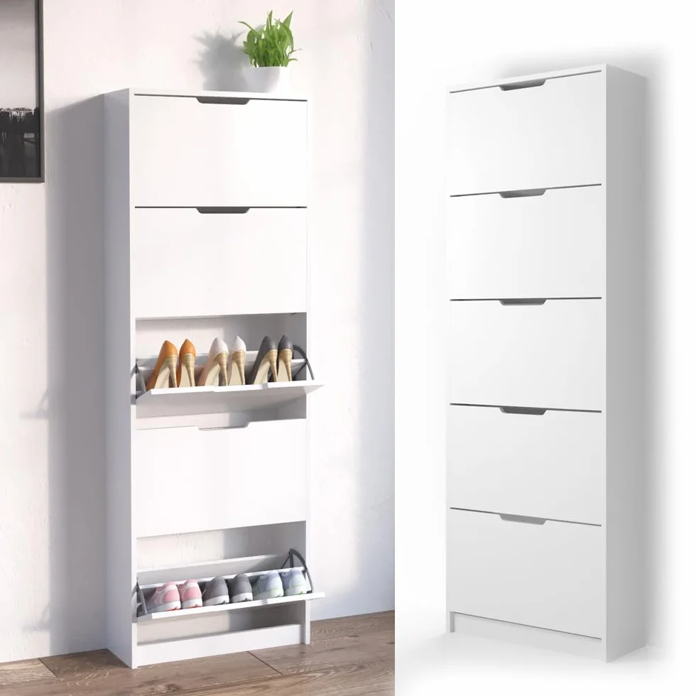 Vicco Wózek na buty Luca Biały 22 x 169 cm 5 przedziałów