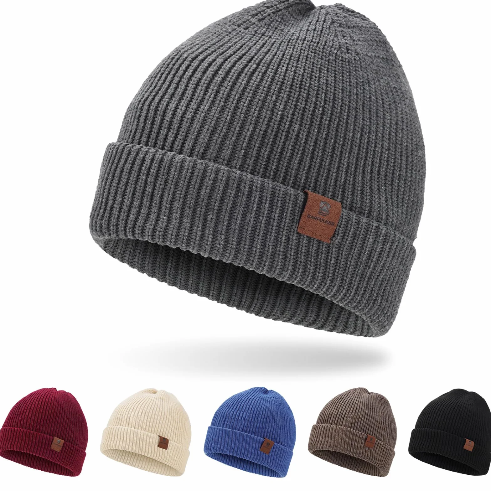 Czapka Beanie dla Mężczyzn i Kobiet, Uniseks Czapki Dzianiny na Jesień Zimę Dzianina Czapka Zimowa Damska Miękka i Ciepła Czapka Knitted Hats,Szary