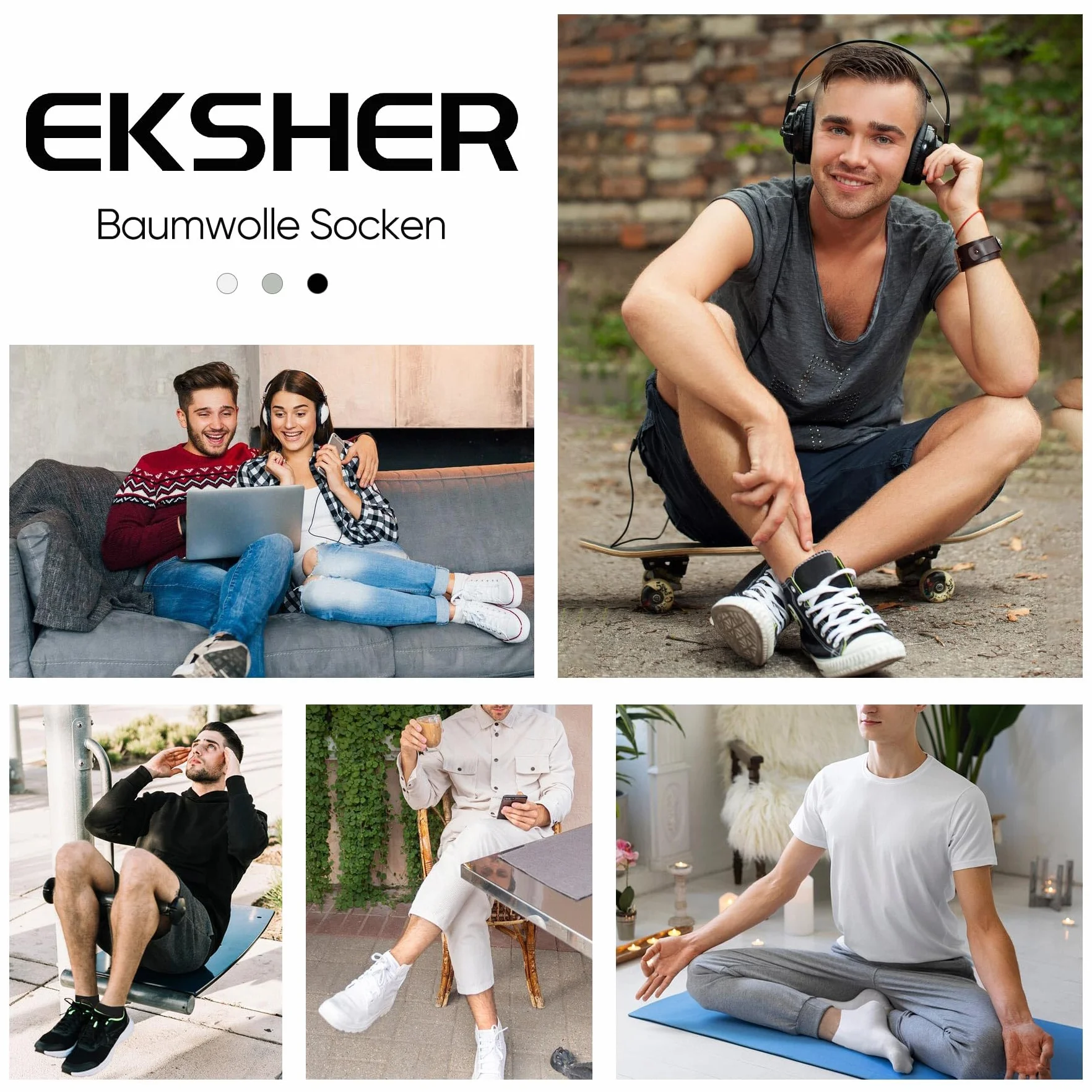Zestaw skarpet damskich i męskich 10 par, skarpety sportowe, skarpety do biegania, niskie skarpety bawełniane
