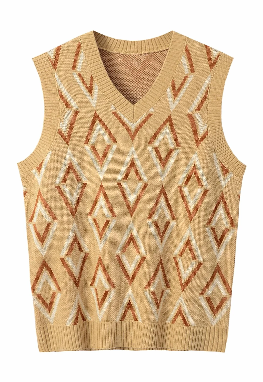 Męski V Neck Bezrękawy Dziany Sweter Jedny Kolor Męski Fit Top