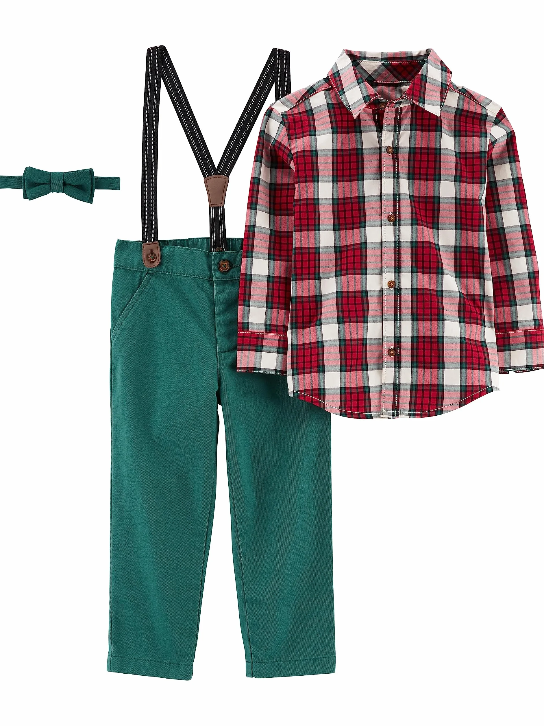 Simple Joys by Carter's 3-częściowy zestaw z muszką i spodniami do pończoch na specjalne okazje Niemowlęta - chłopcy 4-piece Special Occasion Bow-tie And Suspender Pants Set (4 w zestawie)