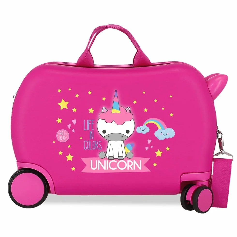 Roll Road Little me Unicorn Walizka dziecięca różowa 45x31x20 cm sztywny ABS 24,6 l 1,8 kg 4 koła bagaż podręczny, Różowy kolor, walizka dziecięca