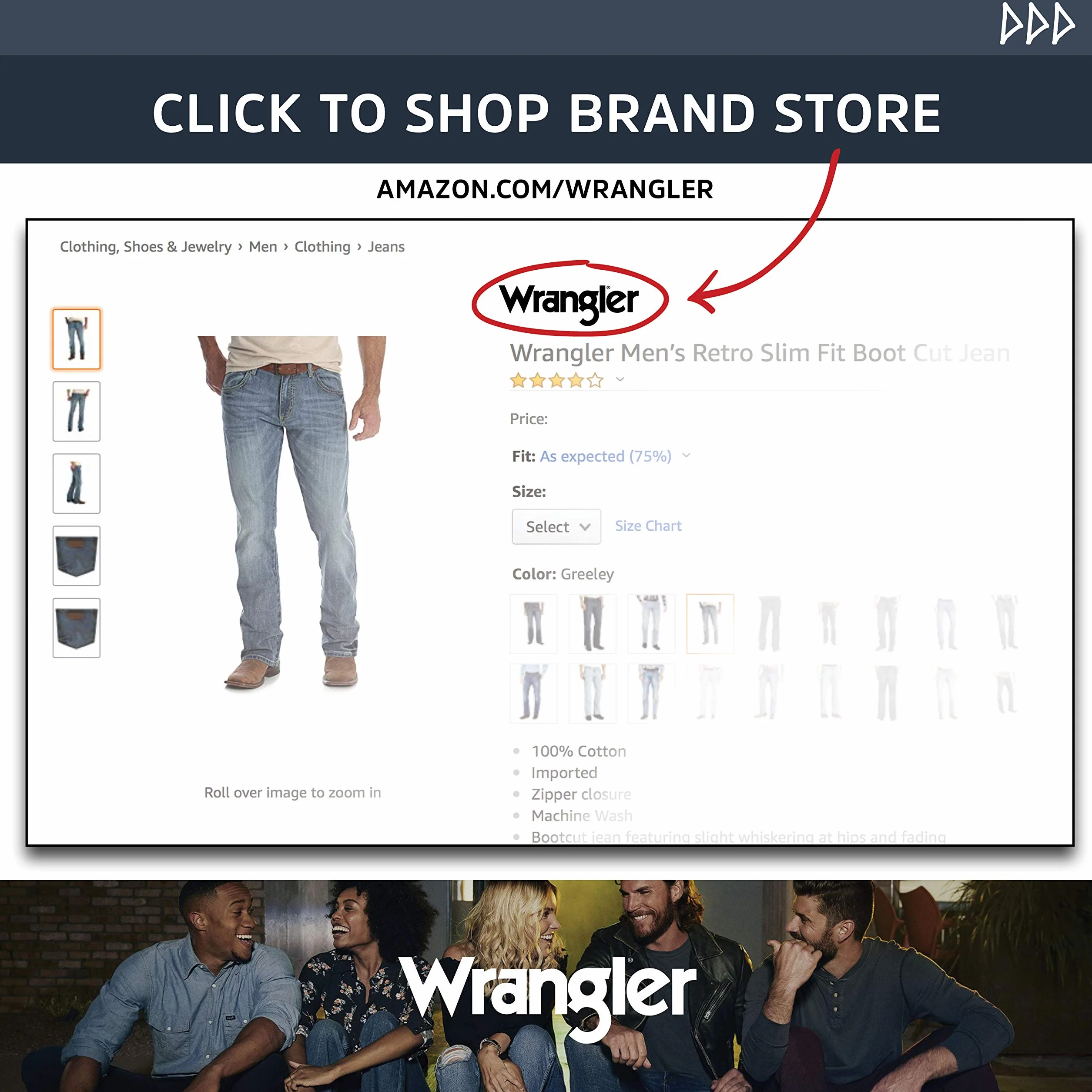 Wrangler Męskie dżinsy Bootcut Retro Relaxed Fit Boot Cut