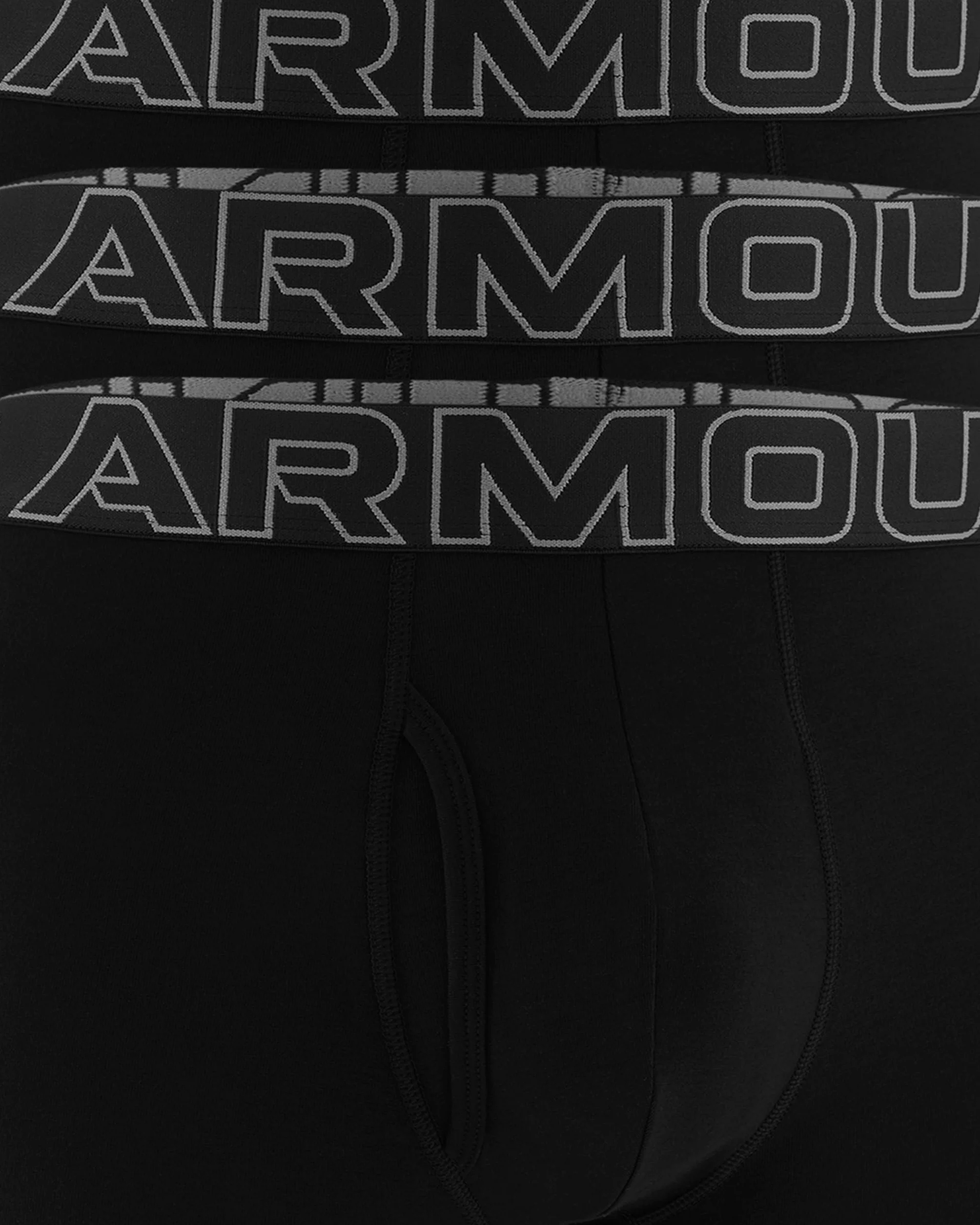 Under Armour Bokserki męskie, 3-pak, bawełniane bokserki, długość wewnętrzna 15 cm, oddychające, odprowadzające wilgoć, miękkie w dotyku, komfort przez cały dzień, Czarny, XXL