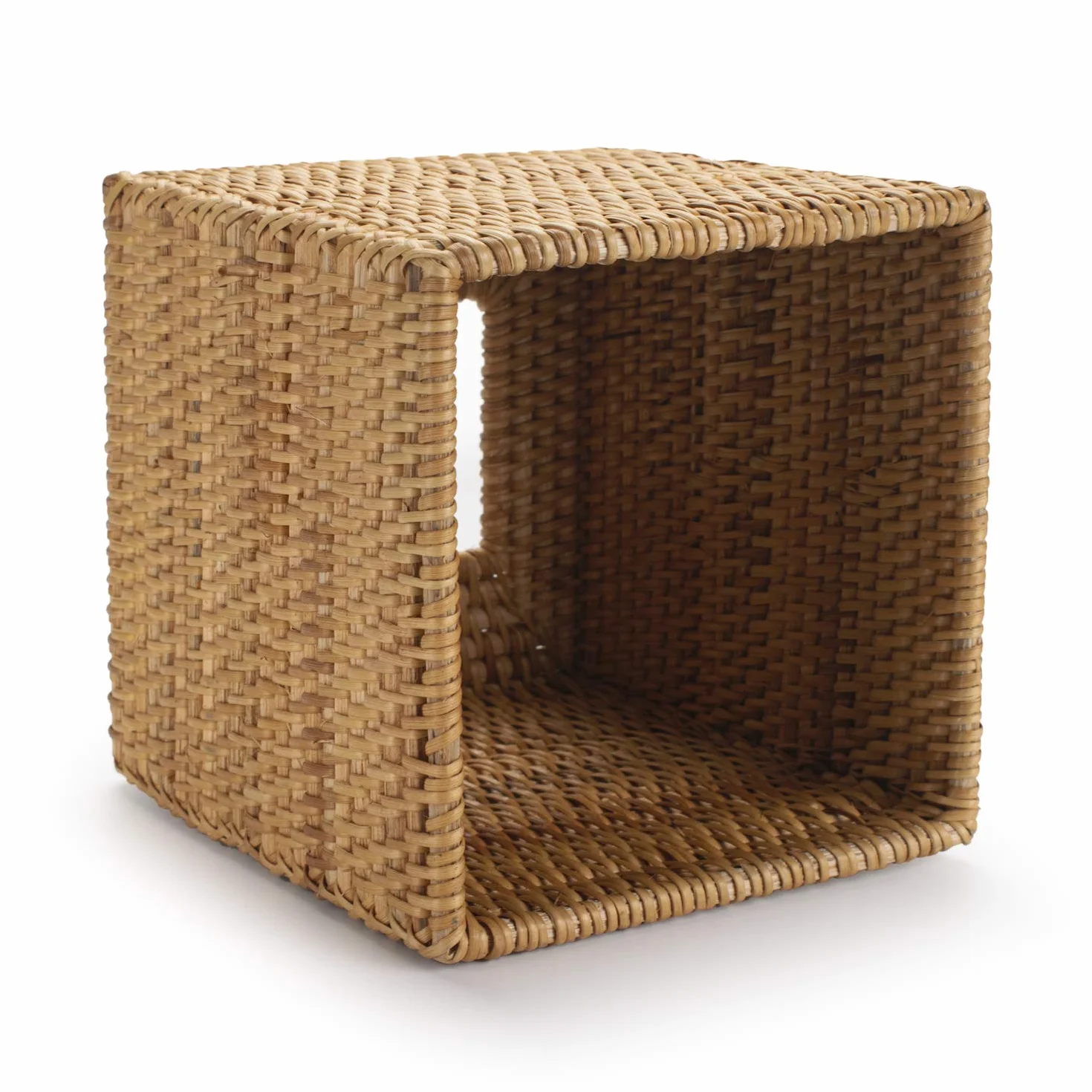 Rattanowe pudełko na chusteczki kosmetyczne naturalne kwadratowe 14 x 14 x 15 cm
