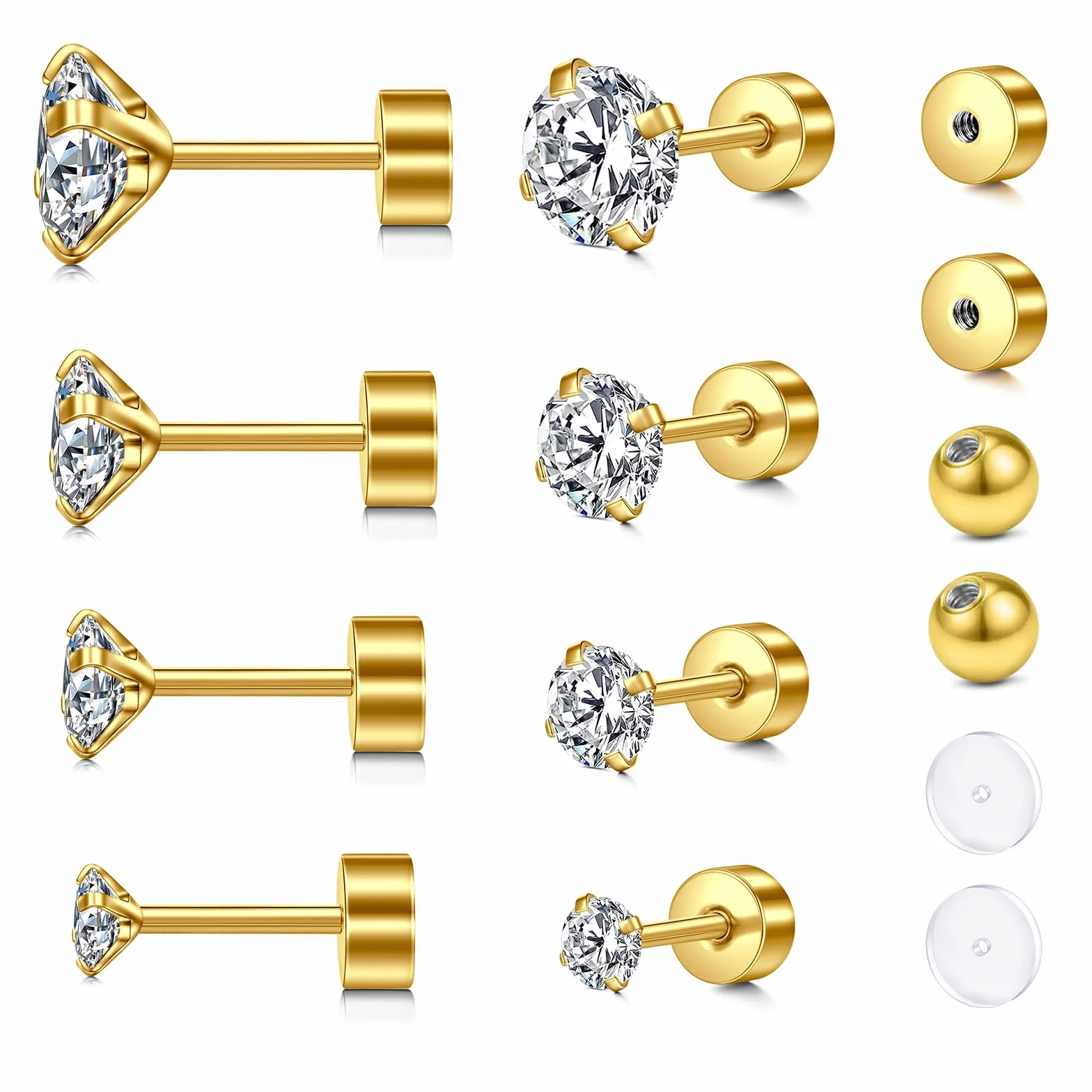 Longita 12 g, 16 g, 20 g, biżuteria labret, piercing do chrząstki, 6 mm, piercing do chrząstki, helix, stal chirurgiczna, conch, piercing do wargi, labret, piercing do ucha, biżuteria Meduza
