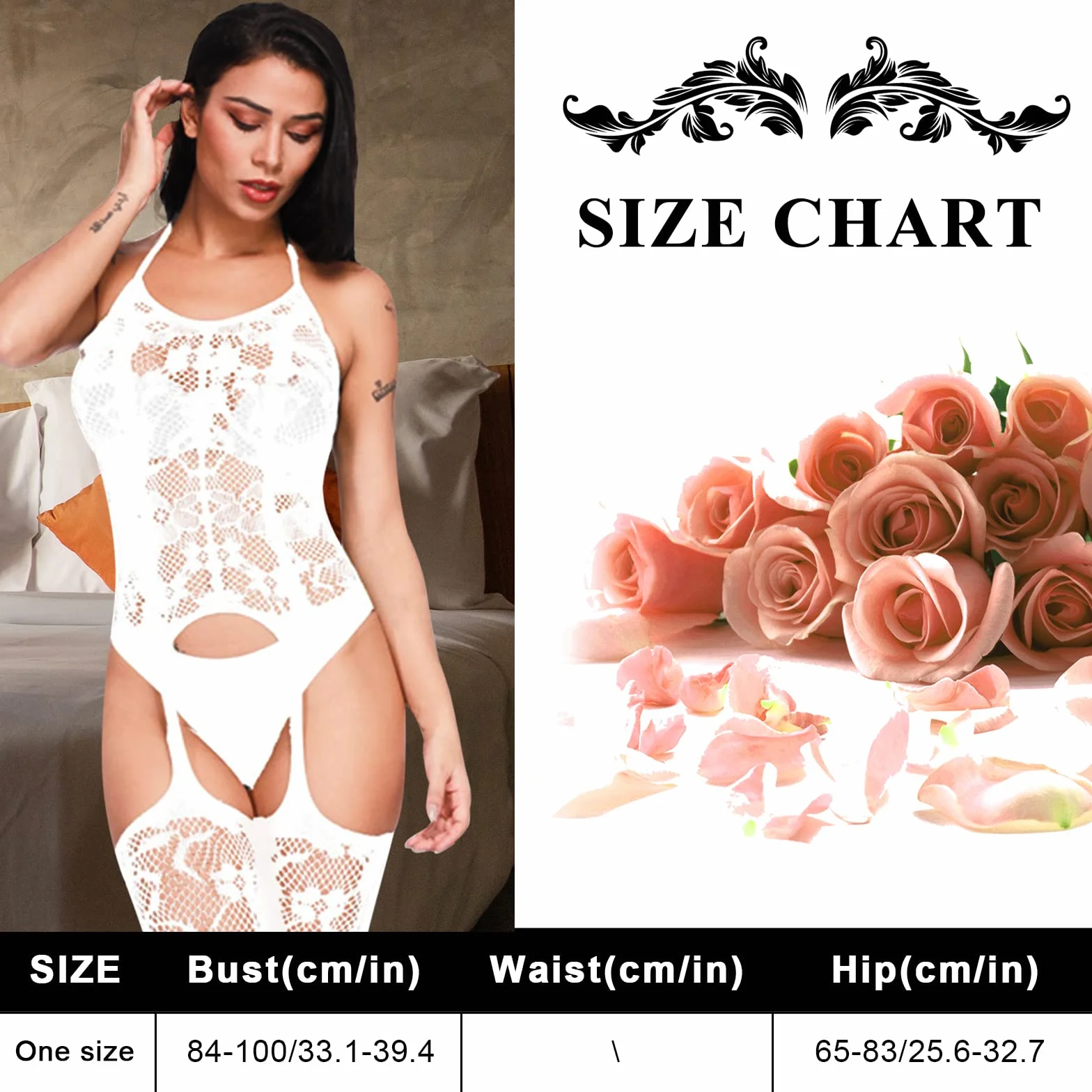 Xnova damska bielizna koronkowa seksowny strój z odkrytymi plecami, jednoczęściowy wycięty bodysuit, szykowna i elegancka bielizna nocna