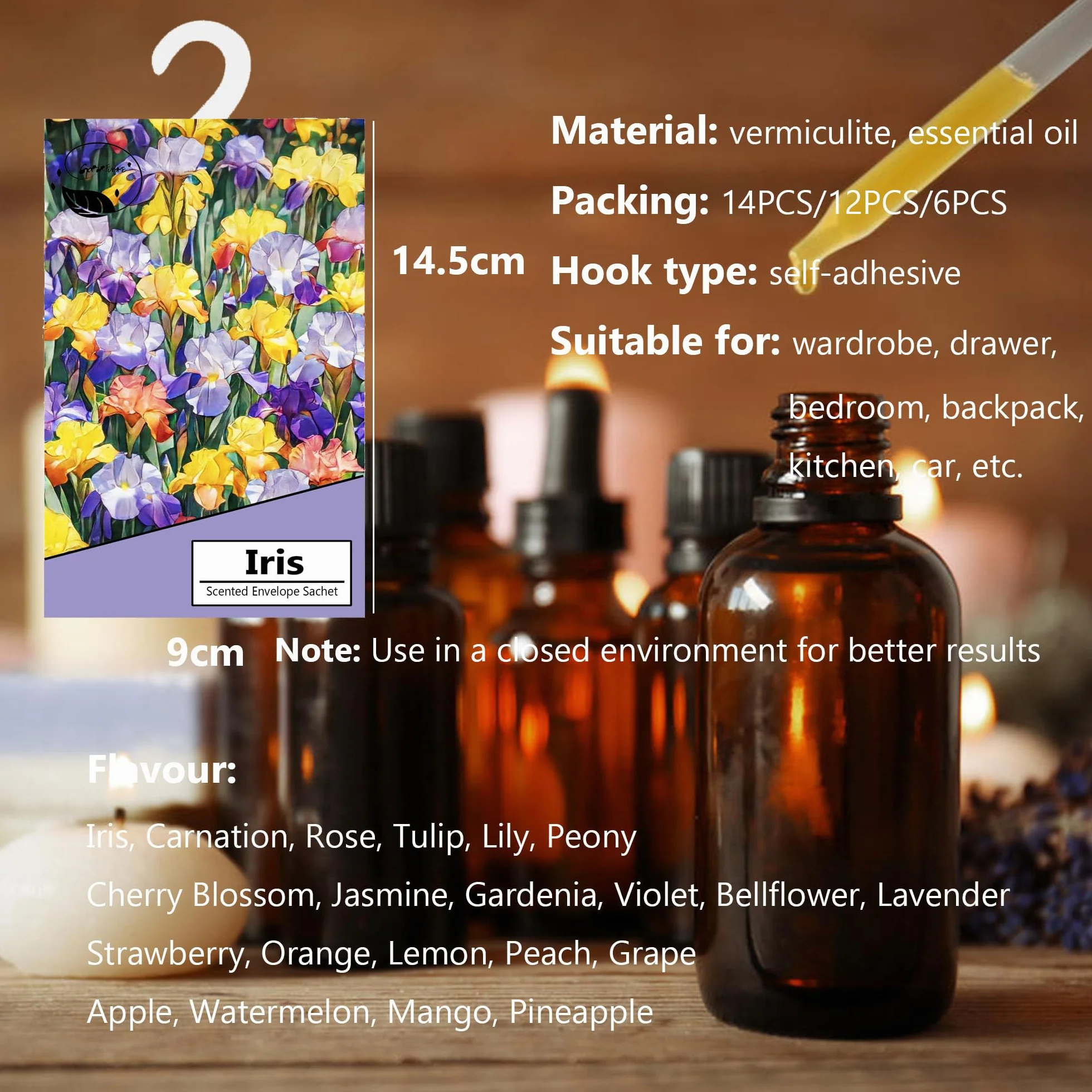 12 sztuk perfum szafa na ubrania, perfumy do szafy i szuflady, perfumy do samochodu, perfumy zapachowe torby lawendowe do szafki, szuflad do szafek, dezodorantów na buty, szafka na buty (multi)