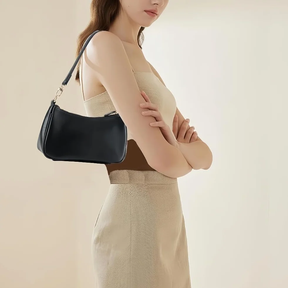 Aucuu Torba na ramię ze skóry PU dla kobiet, torebka na ramię dla kobiet, kopertówka z łańcuszkiem, półksiężyc, torba hobo, torebka crossbody, prezent na urodziny i rocznicę