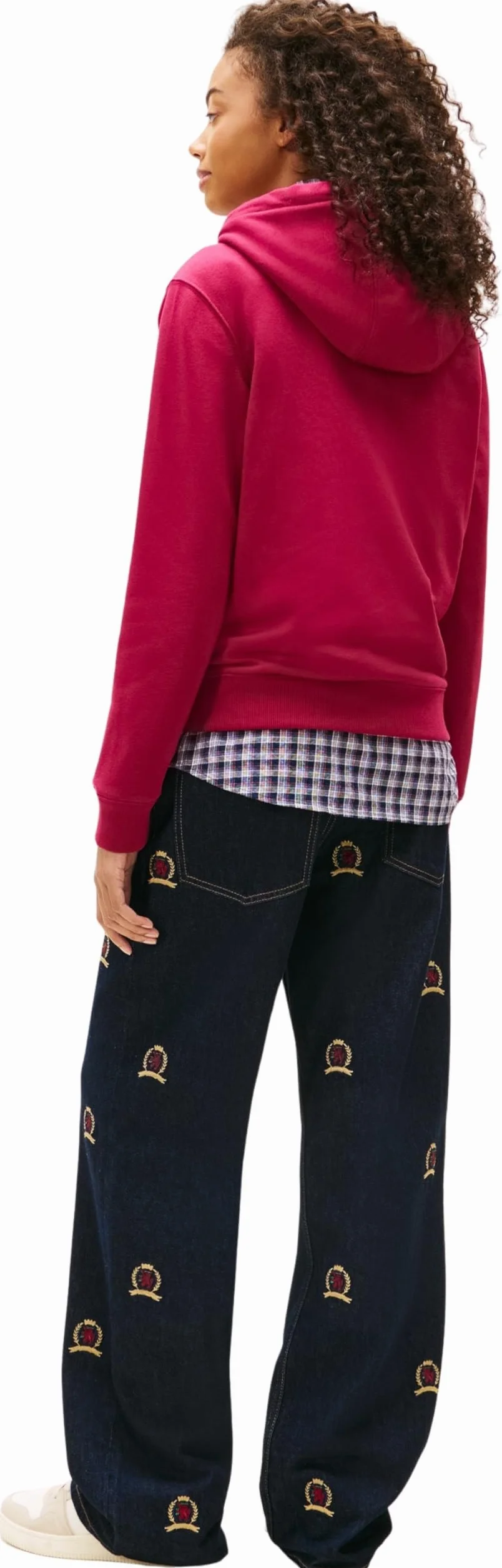 Tommy Jeans Tjw Reg S Flag Hoodie Dw0dw19958 Bluza z kapturem, Fioletowa (Wiśniowa Lavish), M Kobieta, Fioletowy (Lavish Cerise), M