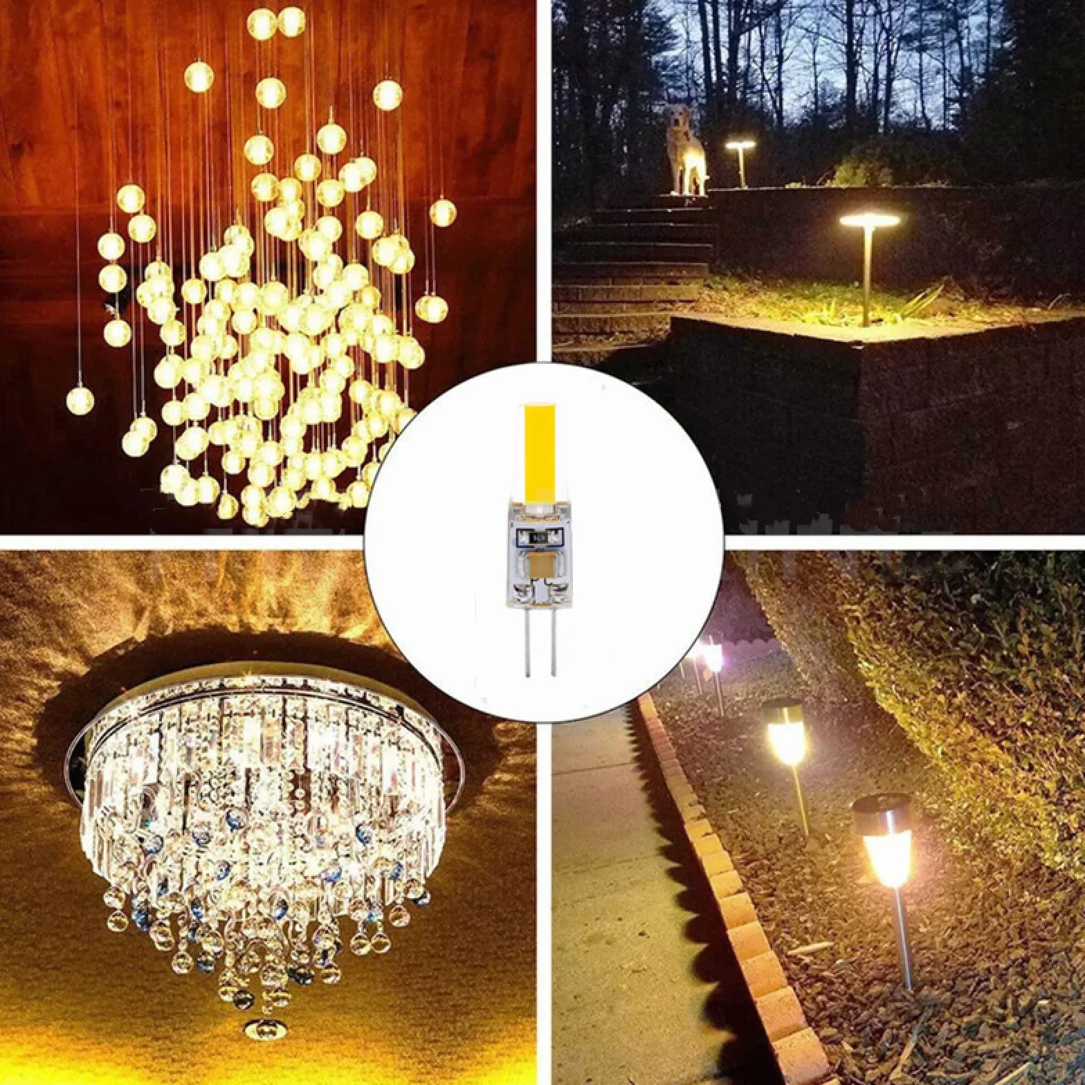 LED G4 5W 9W Żarówka AC/DC 12V 220V COB Reflektor Zimna Biel 10 Sztuk