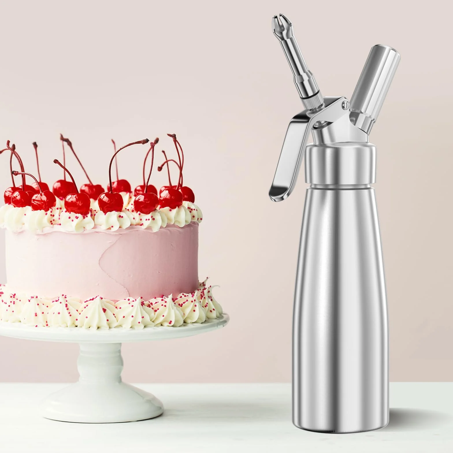 Fousenuk Dozownik do Bitej śmietany 500 ml Stal nierdzewna