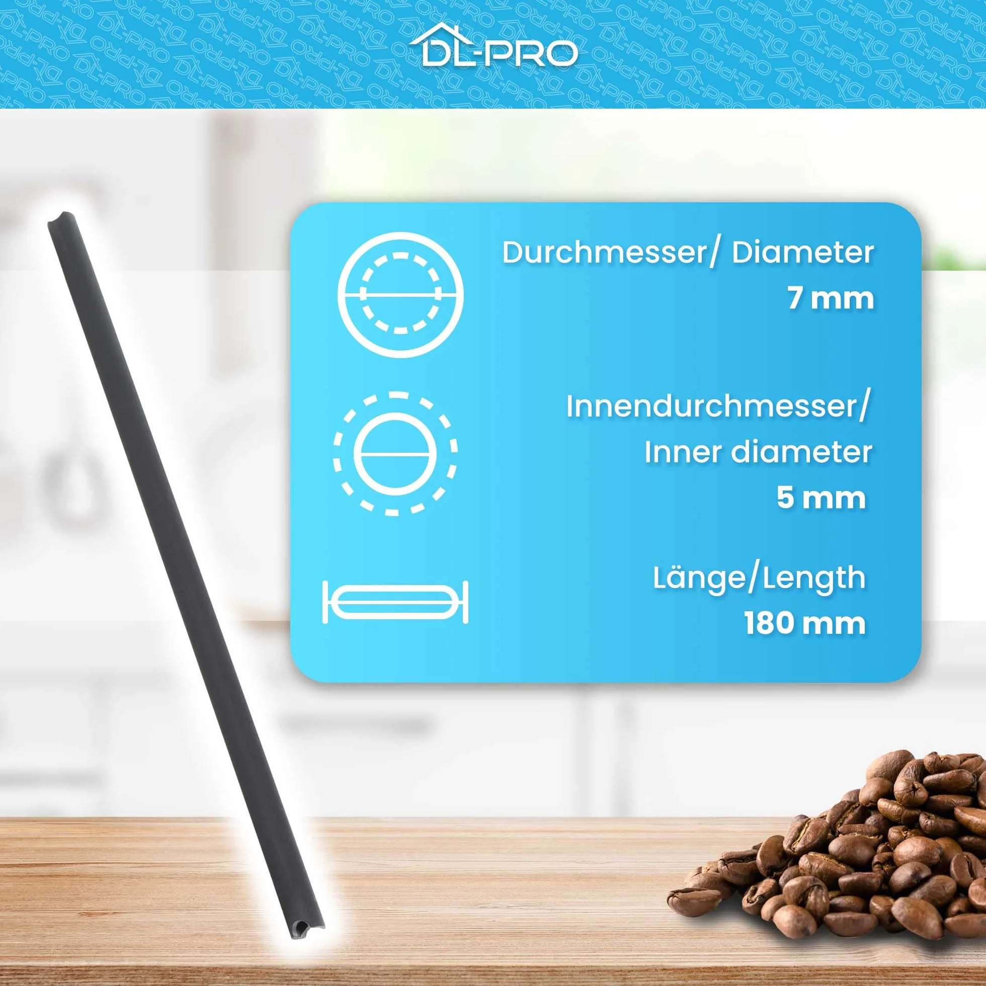 DL-pro Rura ssąca do mleka pasująca do Siemens EQ6 EQ7 EQ8 EQ9 IQ700 12011773 180 mm do ekspresów do kawy ekspresu do kawy ekspres do kawy rura do mleka