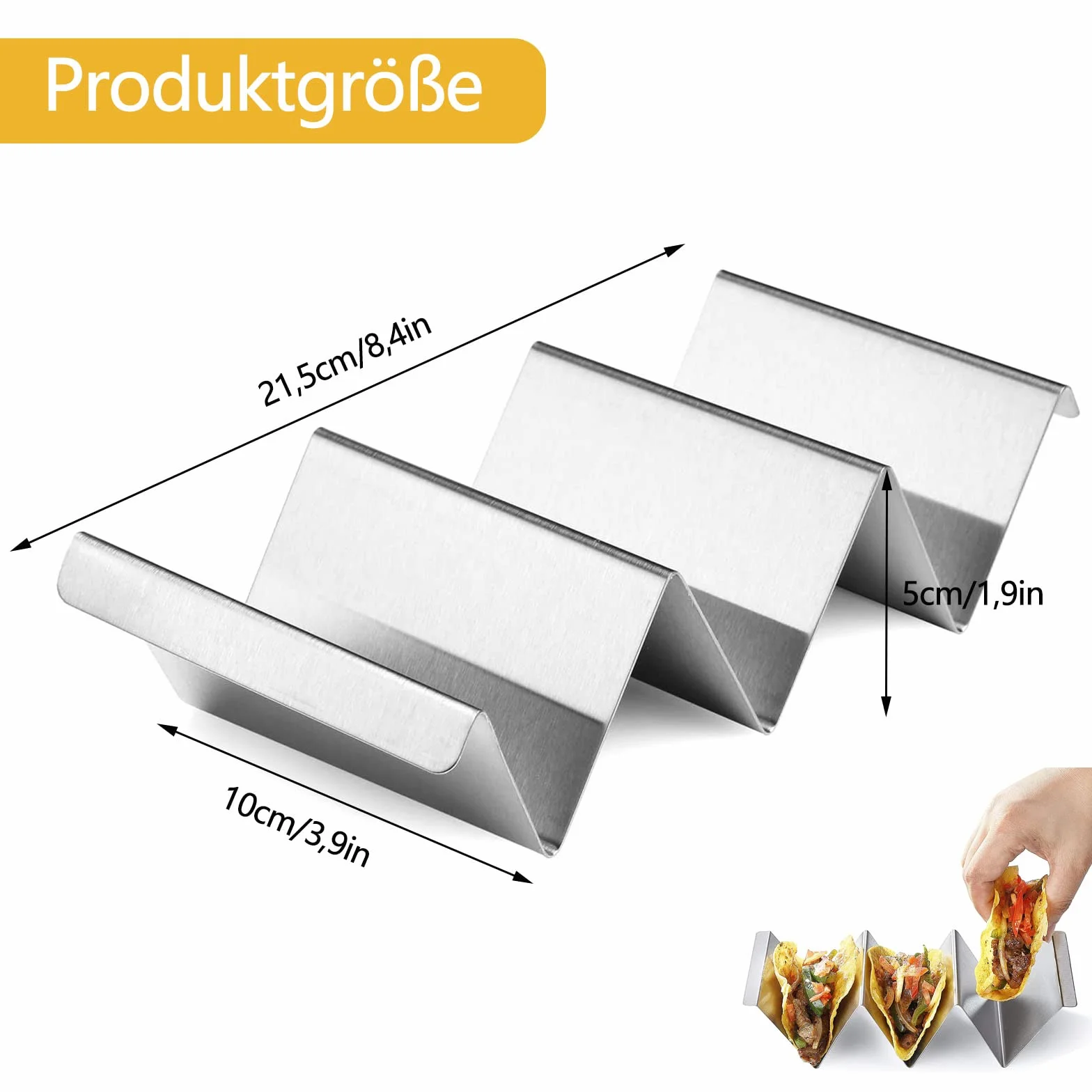 Taco uchwyt na kanapki, do restauracji, domu, na piknik, imprezę, festiwale, 2 sztuki