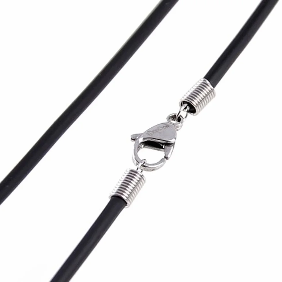 DonDon Kauczukowy naszyjnik z zapięciem na karabińczyk ze stali szlachetnej 50 cm 3 mm