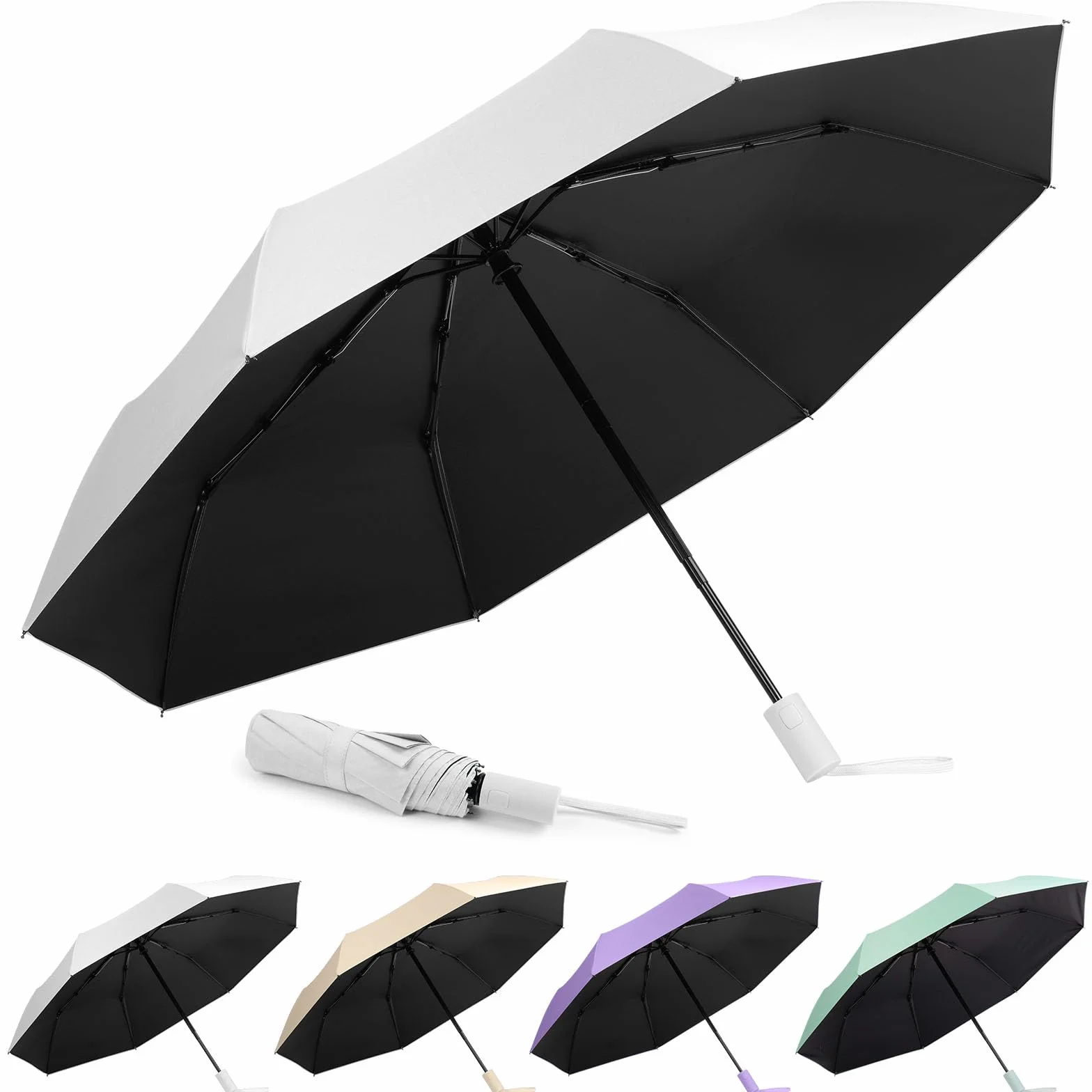 Parasol składany wiatroszczelny z żebrami z włókna szklanego automatyczny