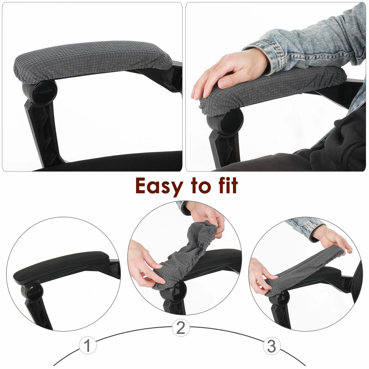 Giantree Pokrowce na podłokietniki krzesła 2 sztuki zdejmowane ergonomiczne ochraniacze ramion
