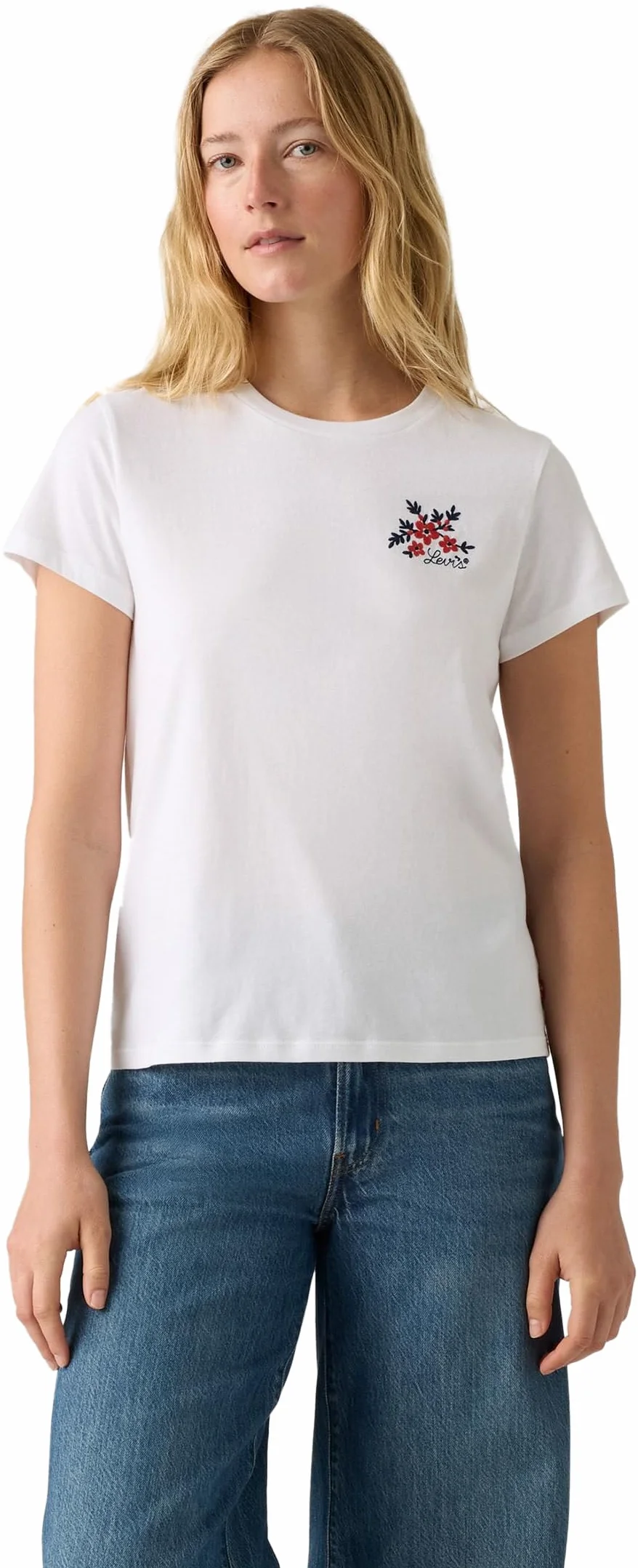 Levi's The Perfect Tee Vicki Floral Bw Embroid, Vicki Floral Bw Embr, XS