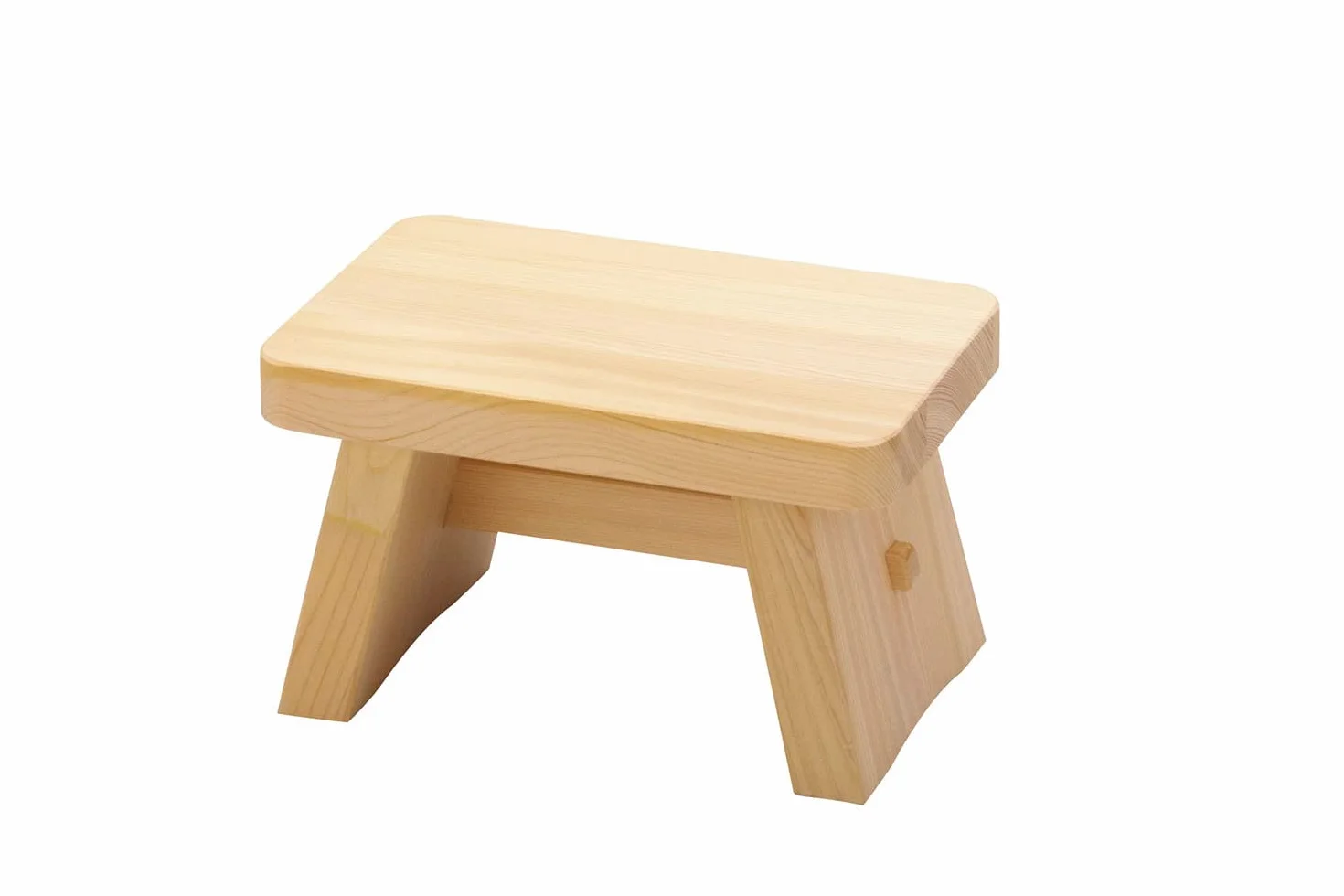 Yamako Japoński stołek kąpielowy w stylu Onsen, drewno Hinoki, jasnożółtawo-brązowy, 16 cm, 400 g, wyprodukowany w Japonii