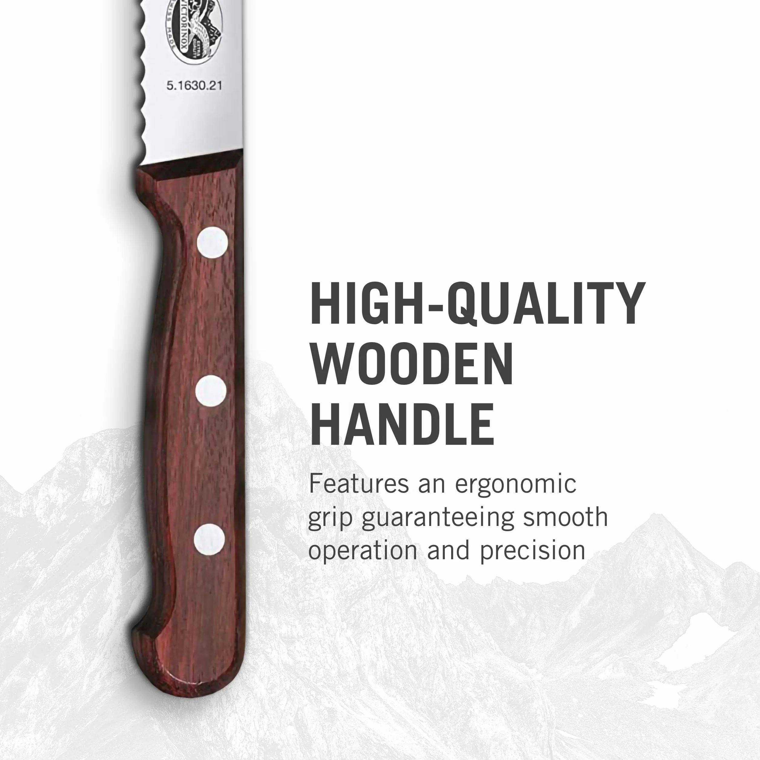 Victorinox Brotmesser 5.1630.21G Holzgriff Braun Extra scharfe Klinge Wellenschliff Made in Switzerland