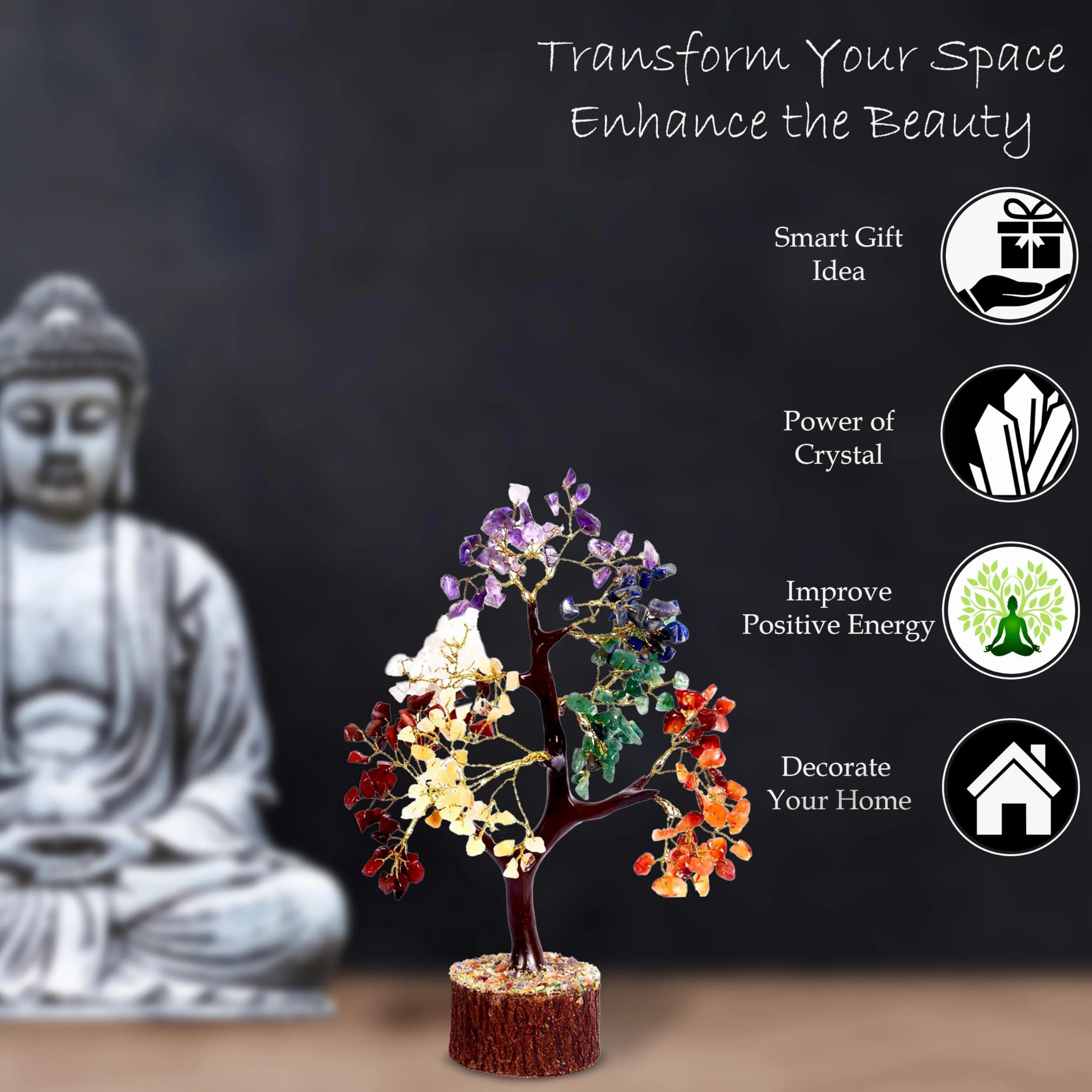 Wonder Care Naturalne kryształowe bonsai Reiki siedem czakr Feng Shui dekoracja domu