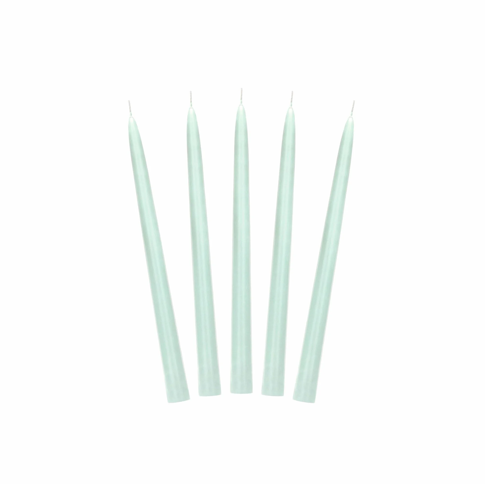 PartyDeco SKMAT-081BR świeca stożkowa świeca stołowa - stożkowa - 24 cm - matowa szałwia - opakowanie 10 sztuk - idealna na wesela, do domu, dekoracji
