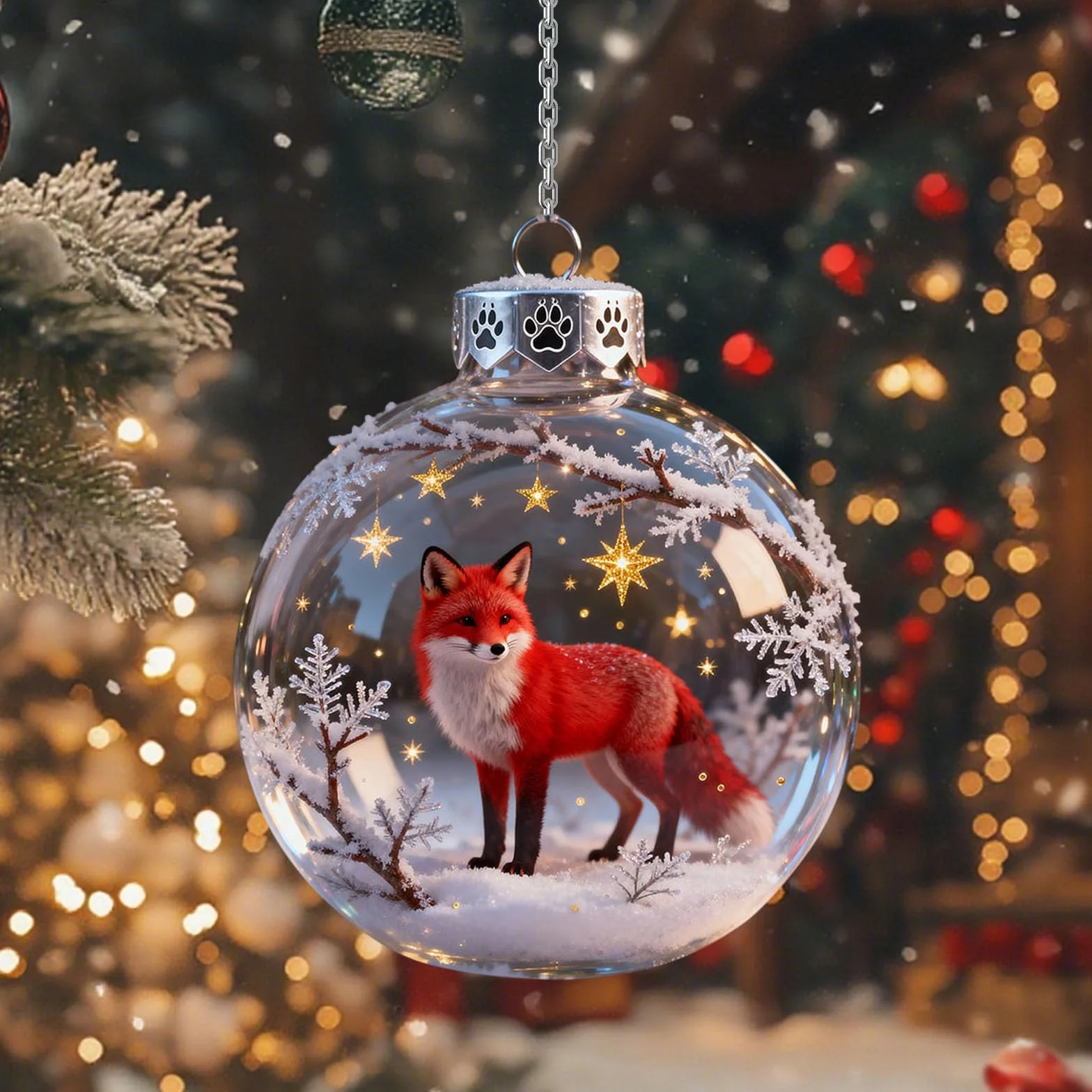 Ozdoba bożonarodzeniowa ze szkła kryształowego 3D Wildlife Wonders Collection 2026