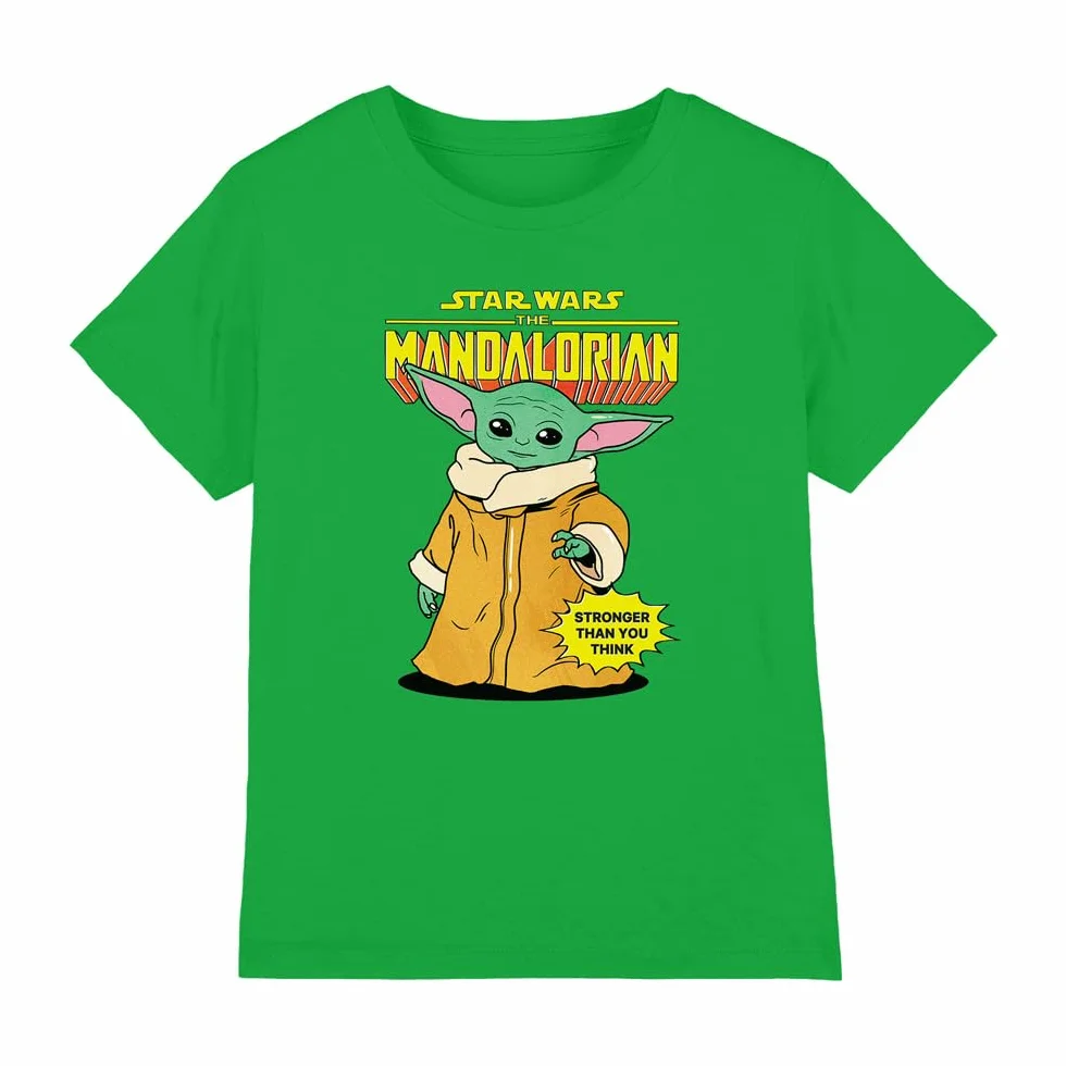 Star Wars Strong Grogu koszulka dziecięca unisex, zielona (Kelly Green), 7-8 lat, Kelly Green, 7-8 lat