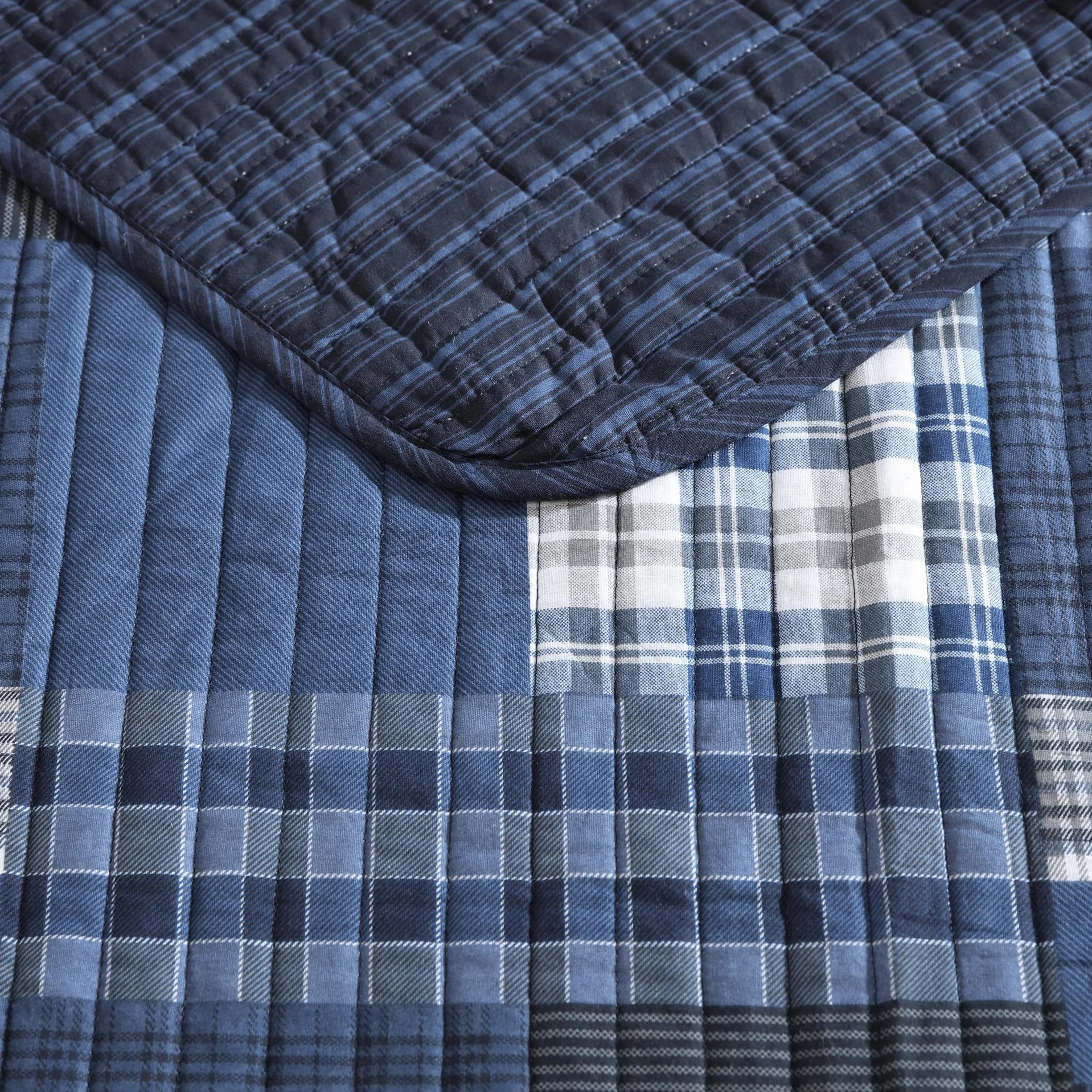 Eddie Bauer Bawełniana Dwustronna Narzuta na Łóżko z Pokrowcem 2-częściowy Twin Blue