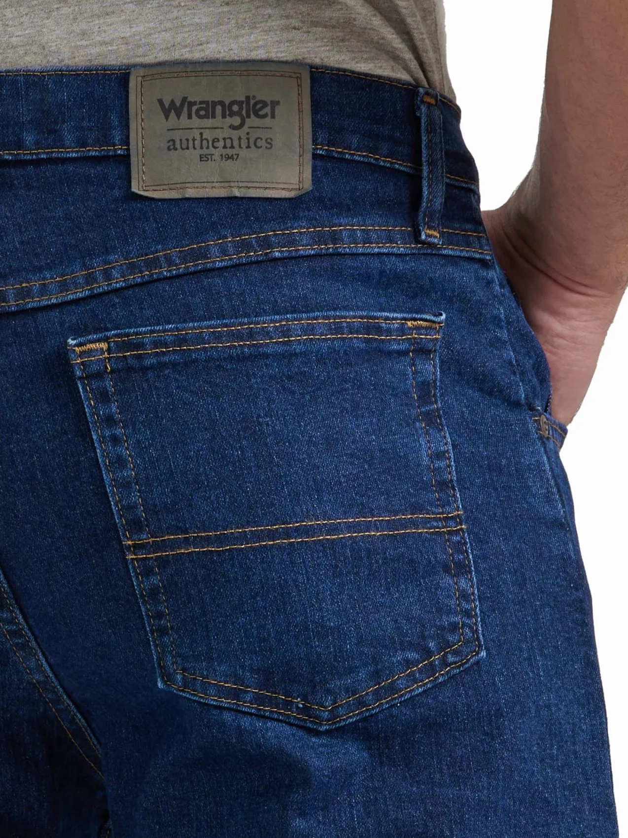 Wrangler Męskie klasyczne dżinsy z pięcioma kieszeniami o regularnym kroju z prostą nogawką