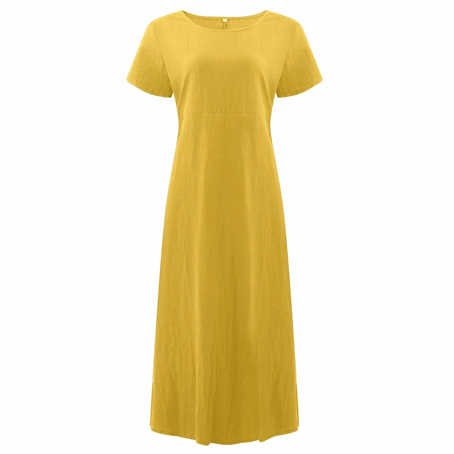 Letnia Sukienka Damska 2026, Wygodna, Luźna, Gładka, Krótkim Rękawem, Bawełniana, Długa, Casual Oversize Fashion Dress