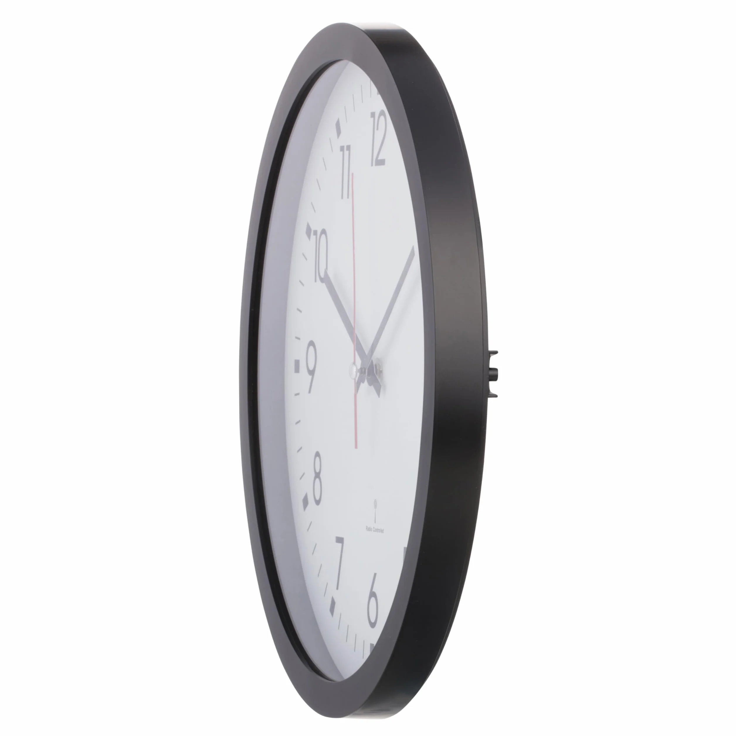 TFA Dostmann Analogowy radiowy zegar ścienny 30 cm czarny