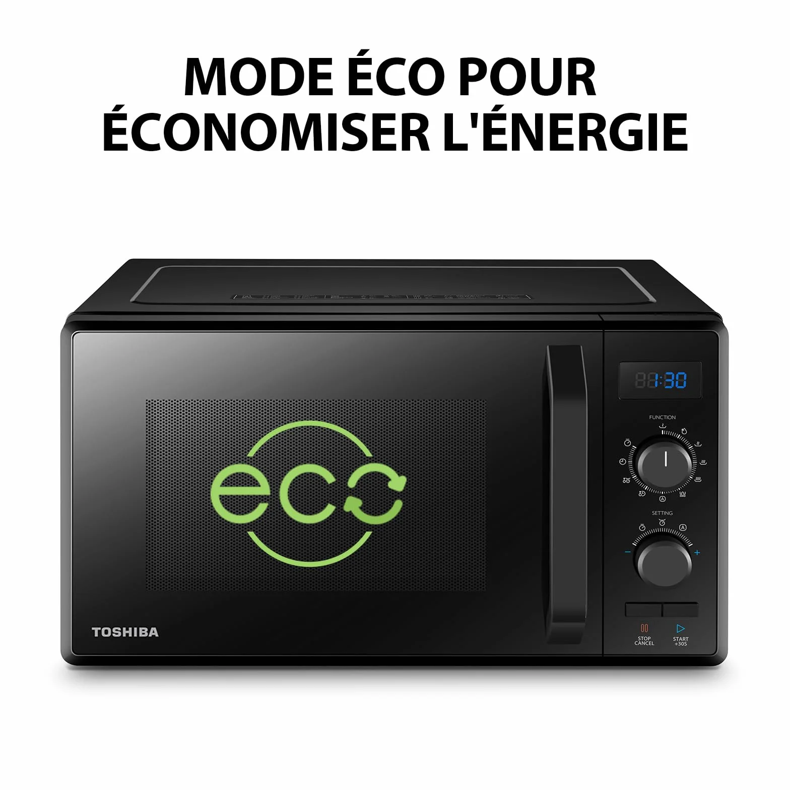 Toshiba Kuchenka mikrofalowa 900 W 23 l MW2-AG23P (BK) z grillem 1050 W 8 menu ECO