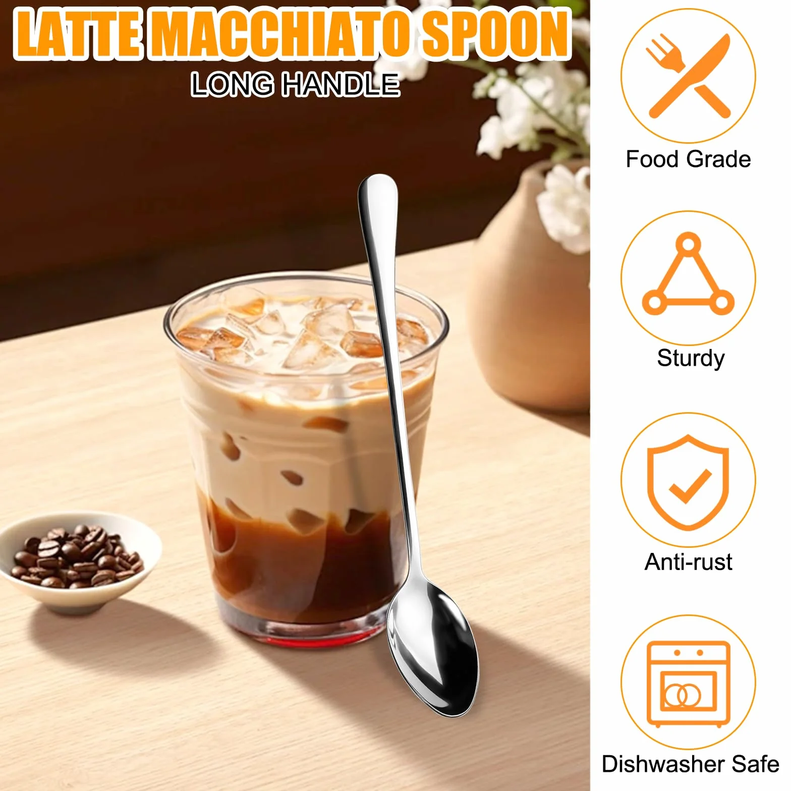 Łyżeczki do latte macchiato ze stali nierdzewnej zestaw 30 sztuk