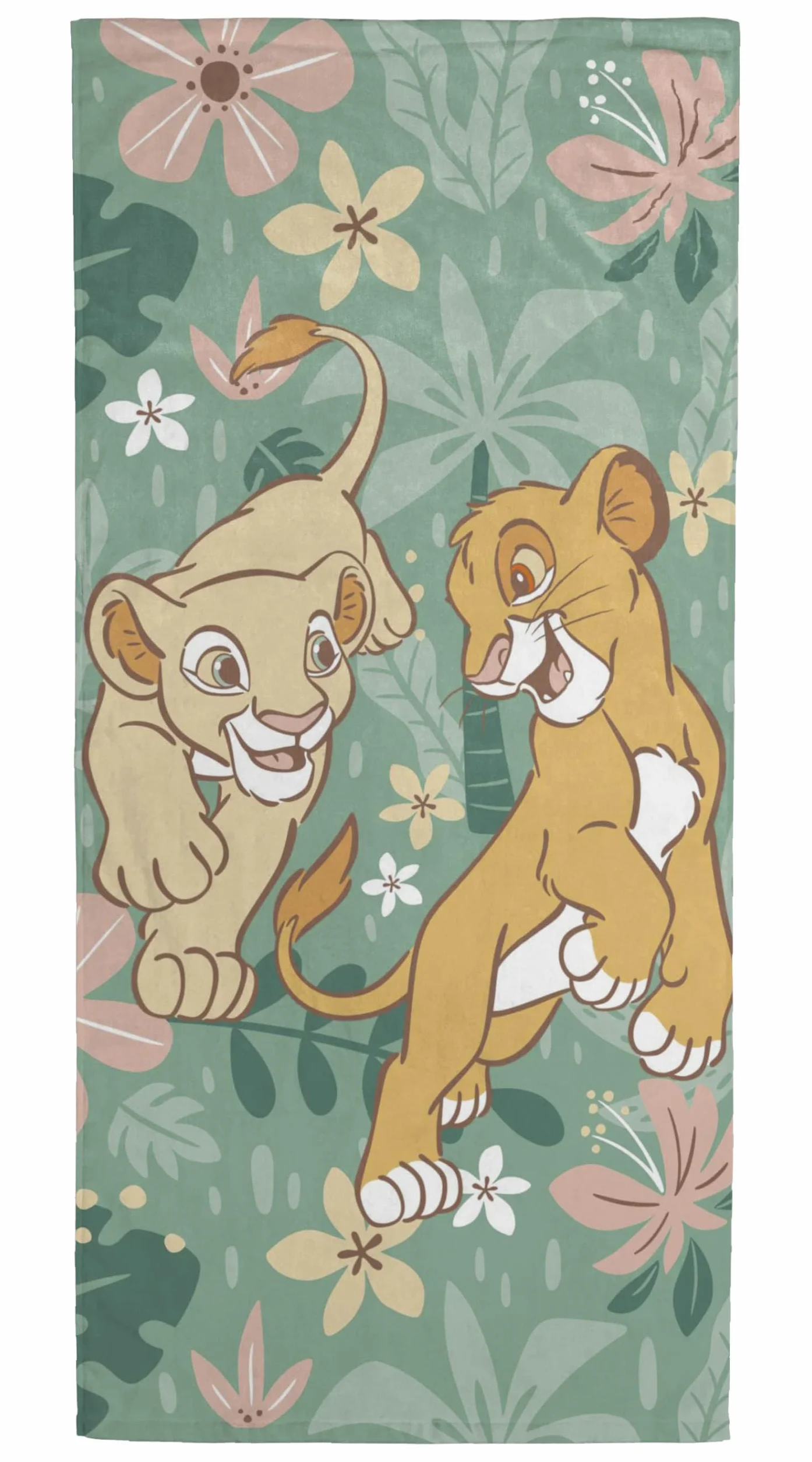 Jay Franco Kids Disney Król Lew 100% bawełniany ręcznik plażowy – 71 x 147 cm Super miękki ręcznik kąpielowy, basenowy i podróżny, oficjalny produkt licencjonowany, zielony