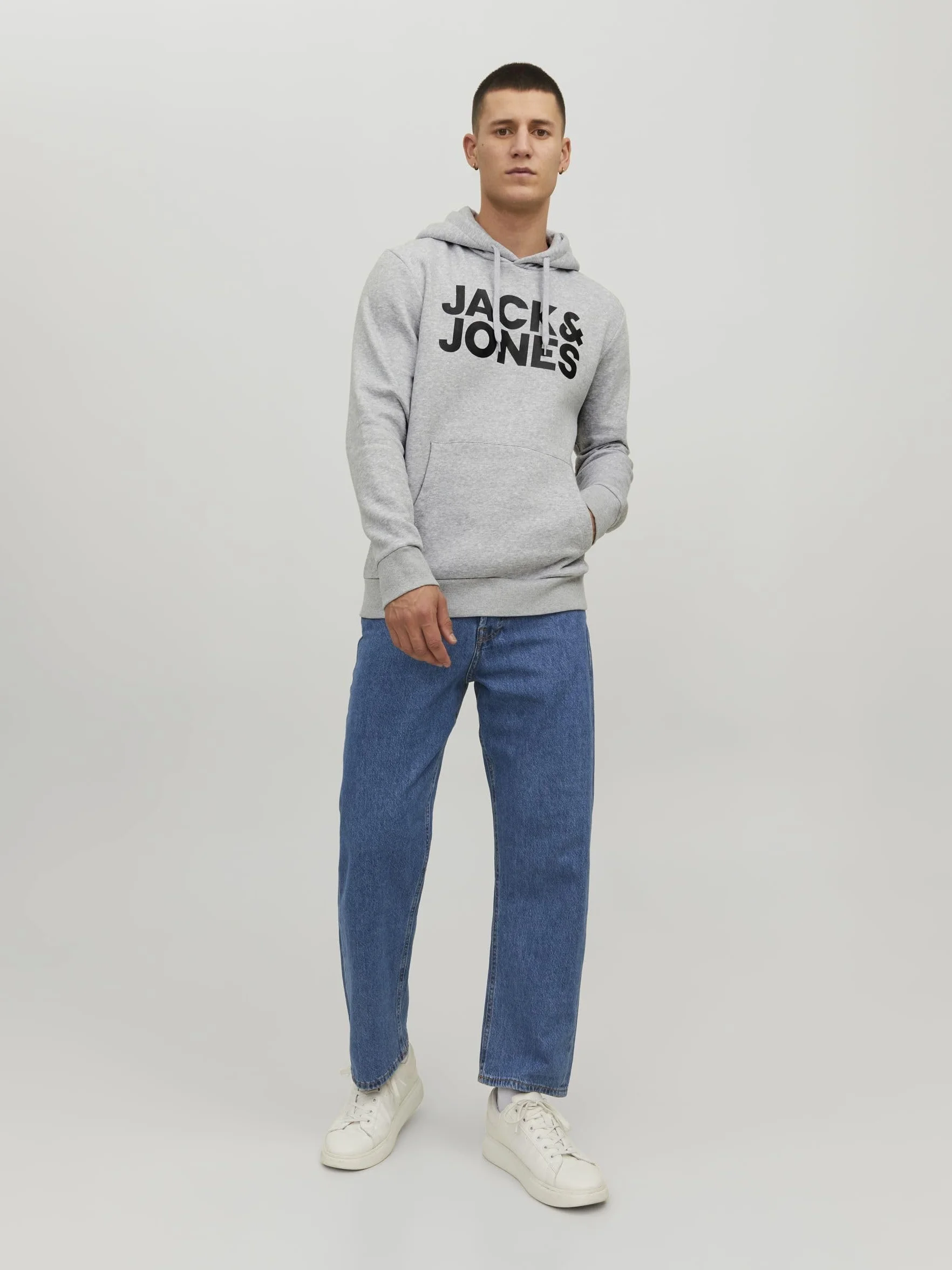 JACK & JONES Jjecorp Logo Sweat Hood Noos 12137054 Bluza Z Kapturem Mężczyźni