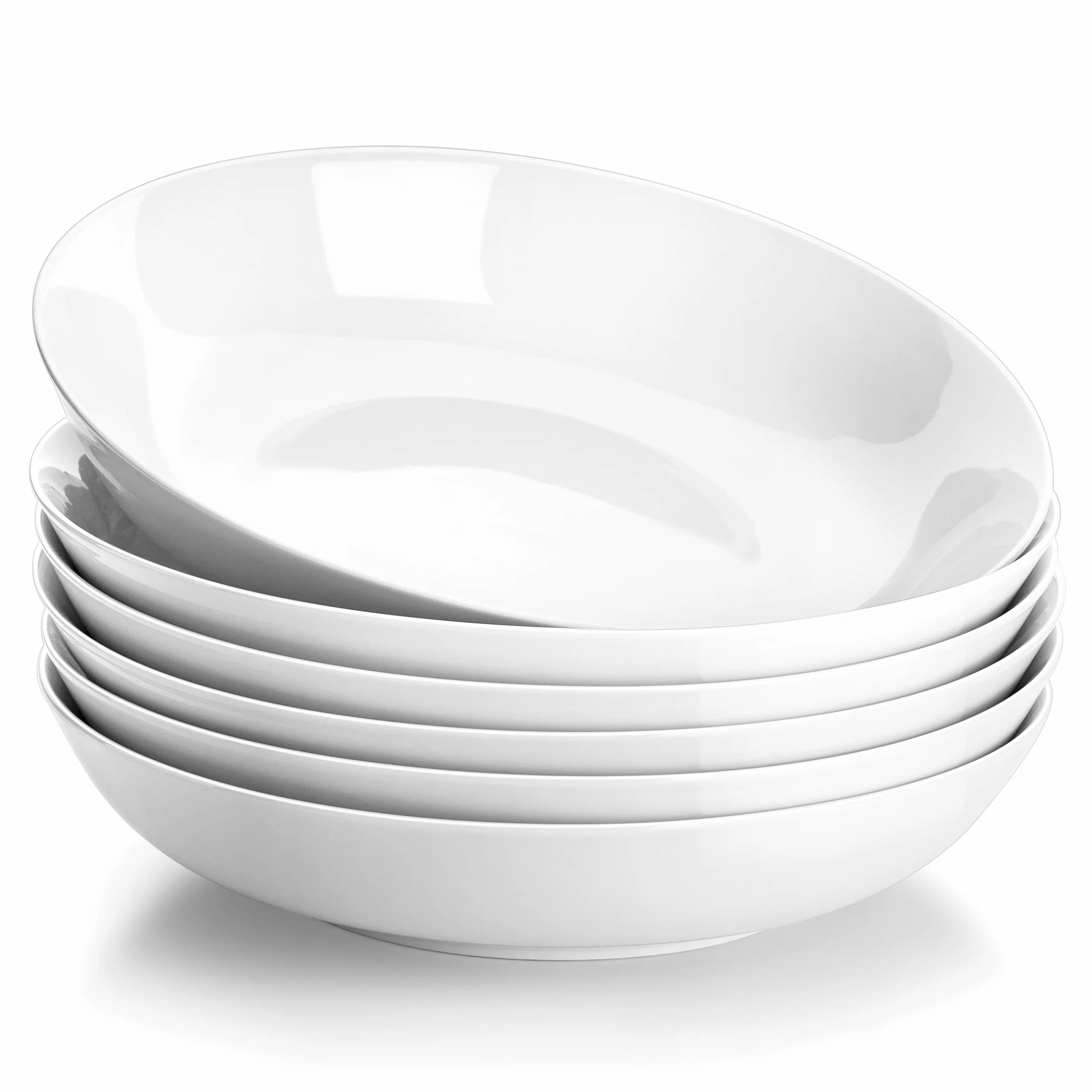 MALACASA, Seria regularna, miska do makaronu 23 cm, porcelanowa miska do makaronu sałatkowego, duża ceramiczna biała miska do zupy, talerze do serwowania sałatek, makaronu, owoców, nadaje się do