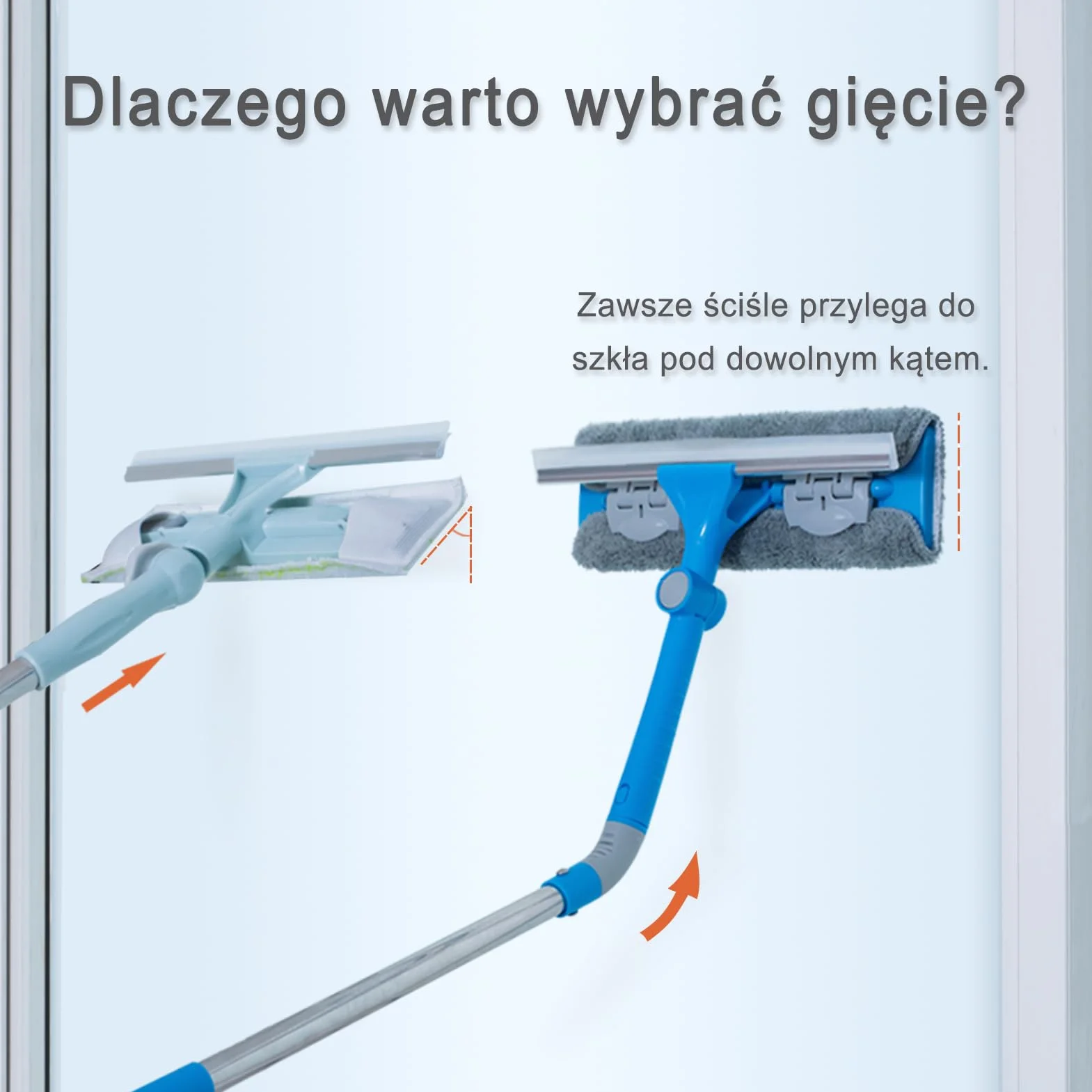 Mitclear Teleskopowa Ściereczka do Szyb 30cm Zestaw do Czyszczenia Okien z Mikrofibrą 158cm