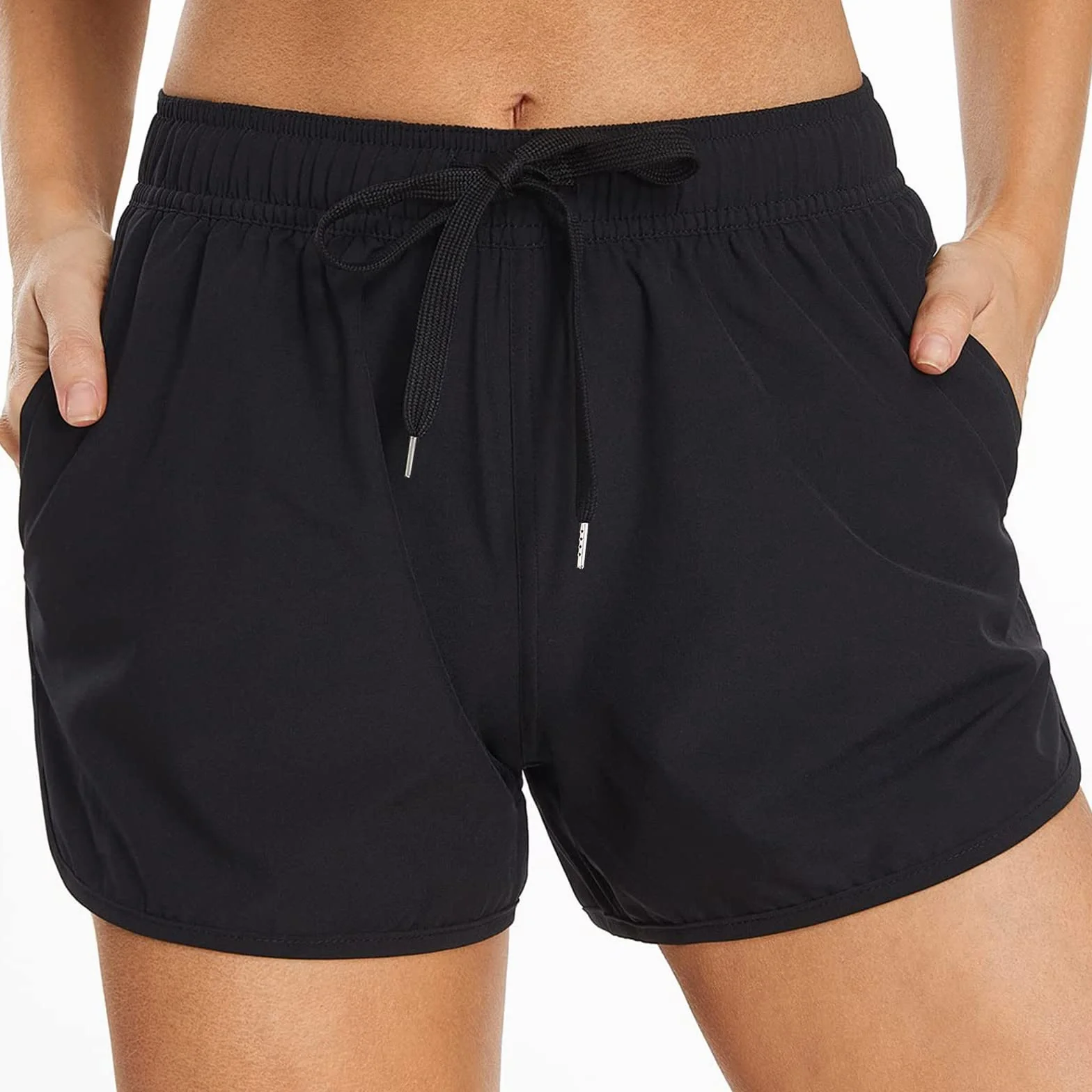 Damskie szorty kąpielowe z wysokim stanem, eleganckie spodnie bikini z wysokim stanem, wyszczuplające brzuch, szorty kąpielowe, na plażę, basen, lato, do surfowania, przepuszczające światło słoneczne