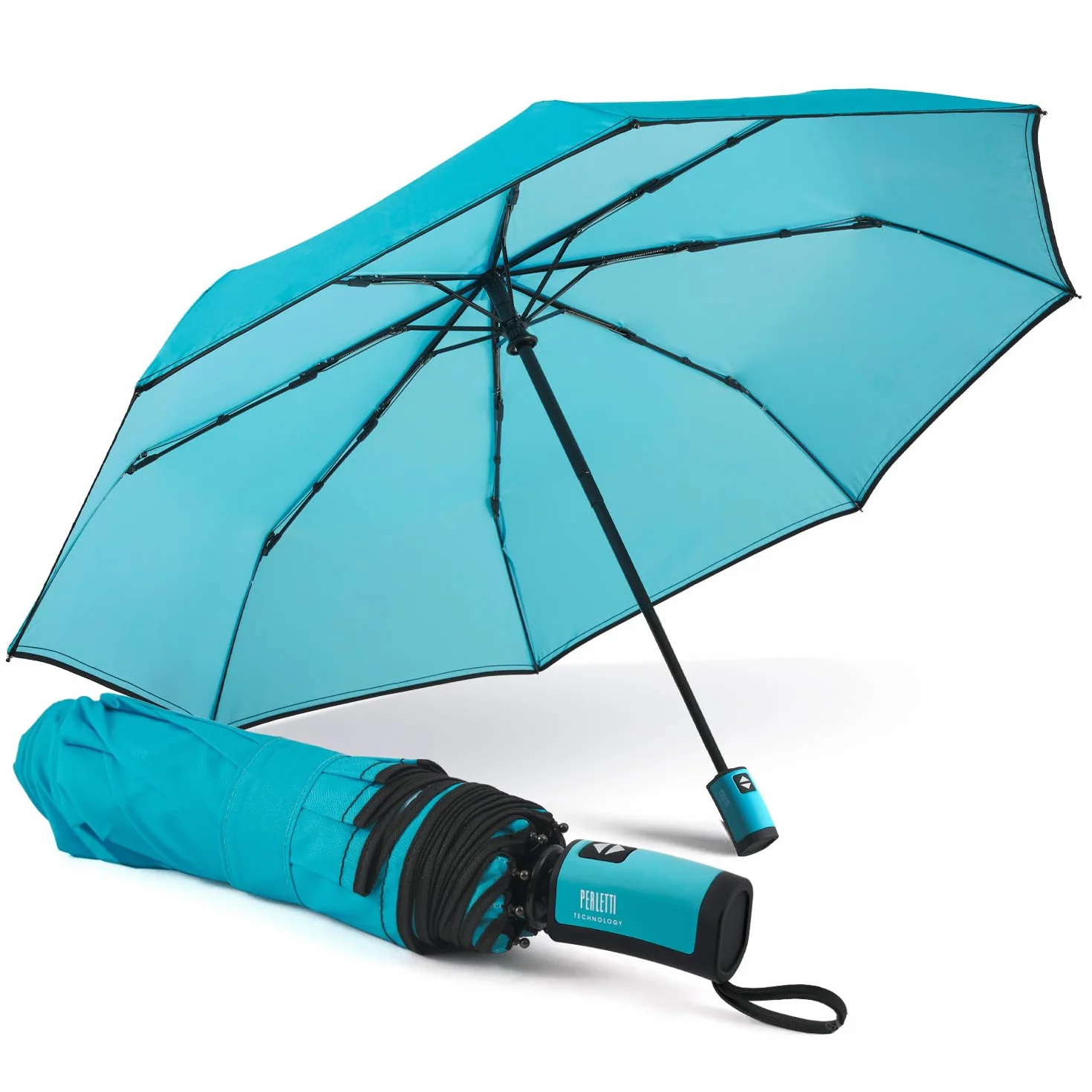 Parasol Składany Damski Wiatroodporny Przyciemniany - Parasolka Kobieca z Automatycznym Systemem Otwierania i Zamykania - Parasol Kieszonkowy Podróżny - Średnica 98 cm - Perletti