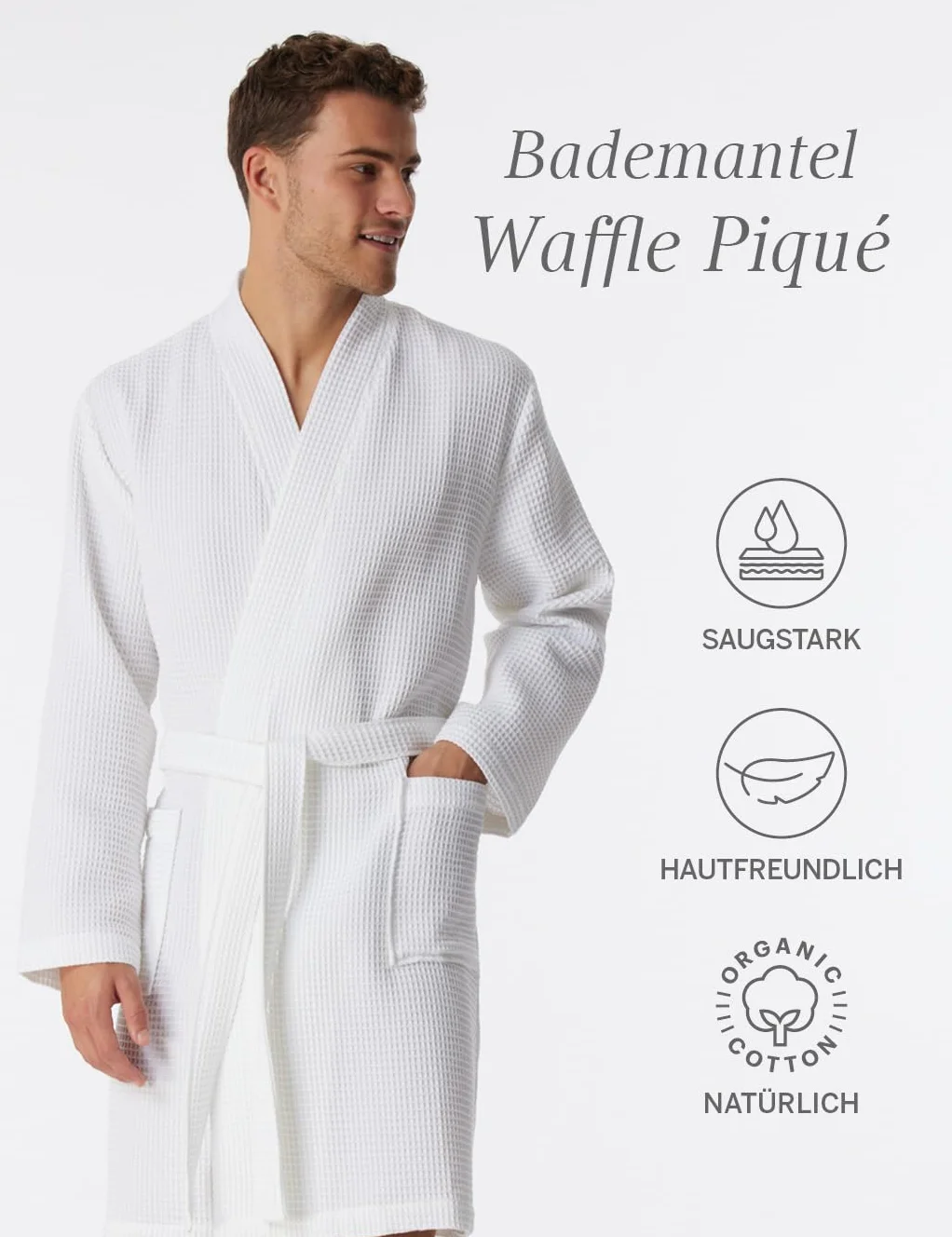 Schiesser szlafrok Mężczyźni szlafrok waflowy
