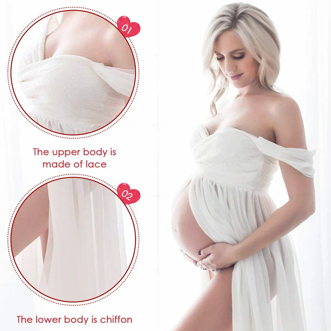 FEOYA - Sukienka ciążowa do fotografii, szyfonowa szarfa, rekwizyty fotograficzne z kwiatem, pasek ślubny, kryształ górski, dla kobiet, ciąża, baby shower, ślub, sesja zdjęciowa, impreza