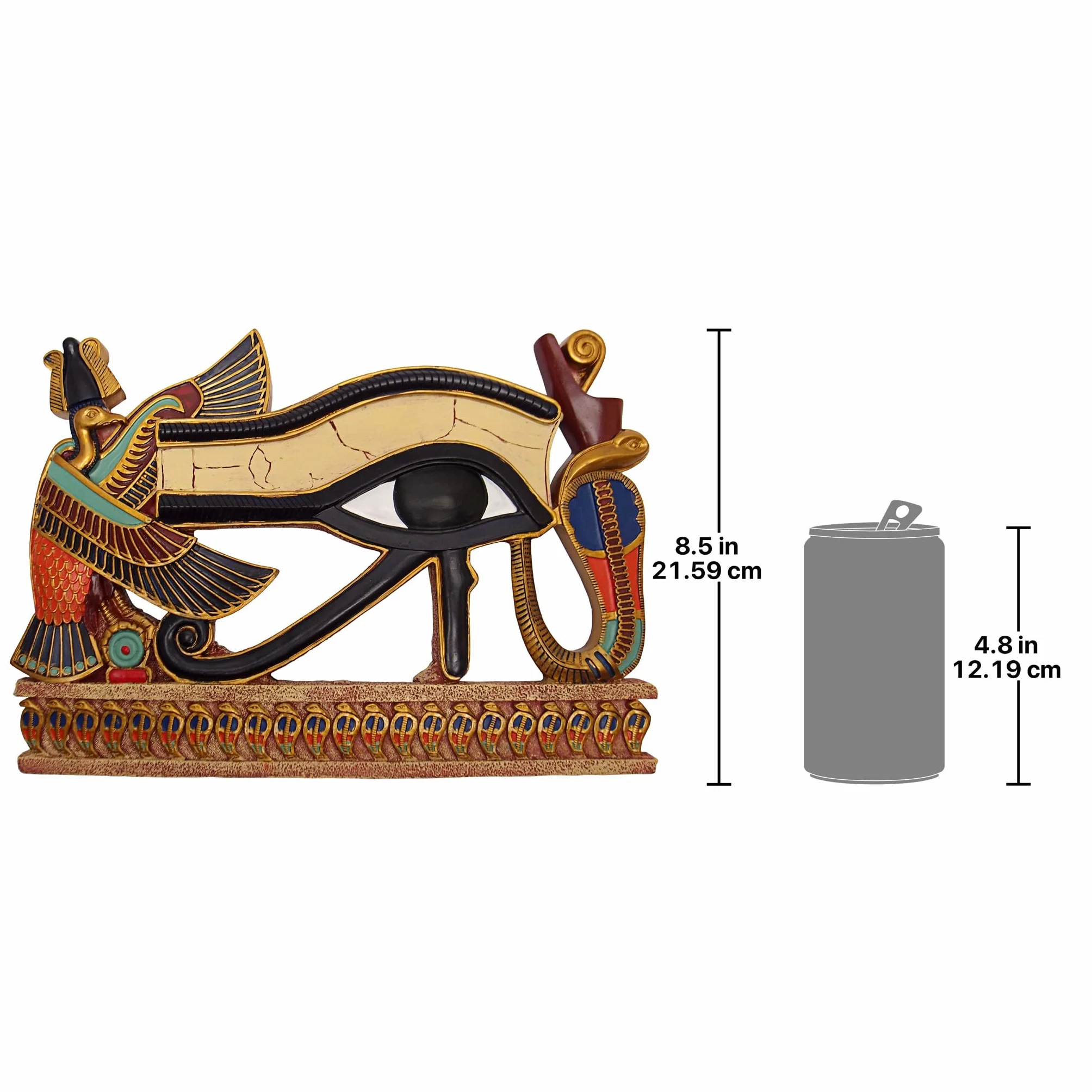 Design Toscano Egypitan Decor Eye of Horus tablica z rzeźbą ścienną 30 cm żywica poliestrowa