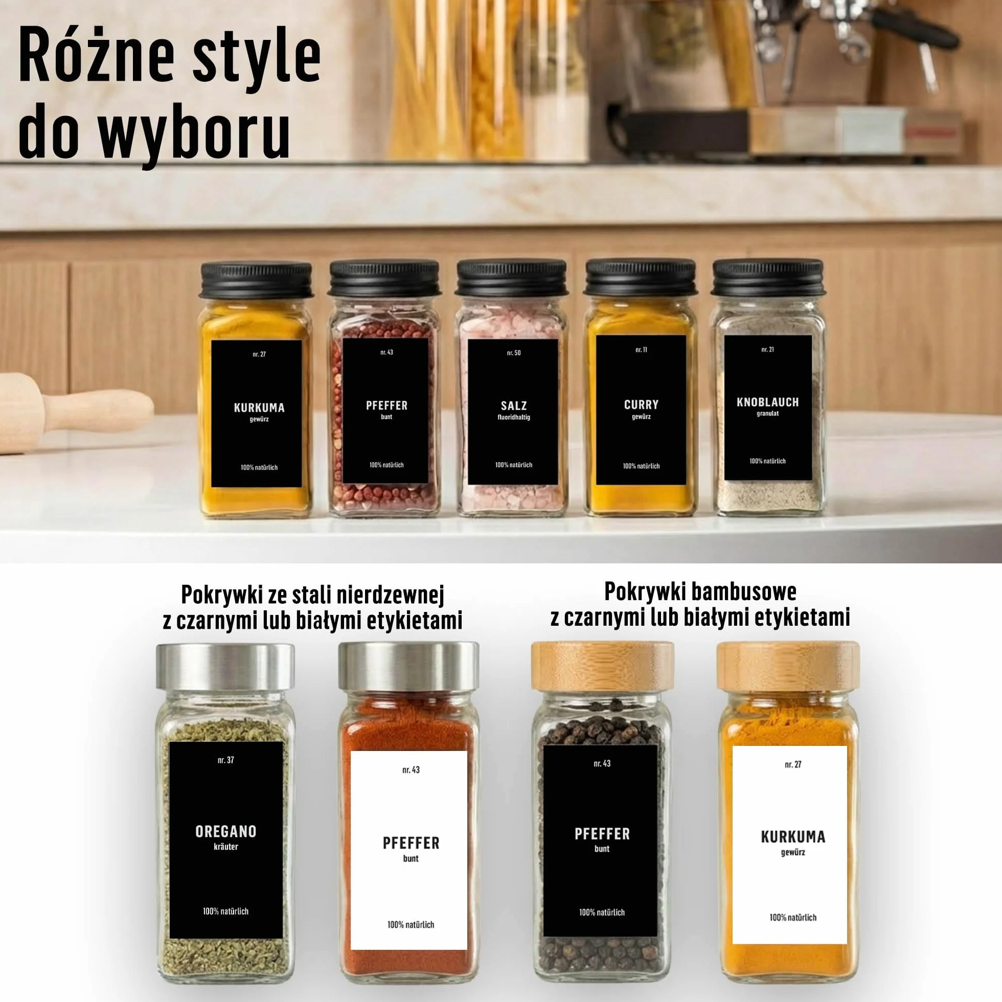 Słoiczki na Przyprawy z Nakrętką Zestaw 24 sztuk 120 ml 10,5 x 4,5 cm