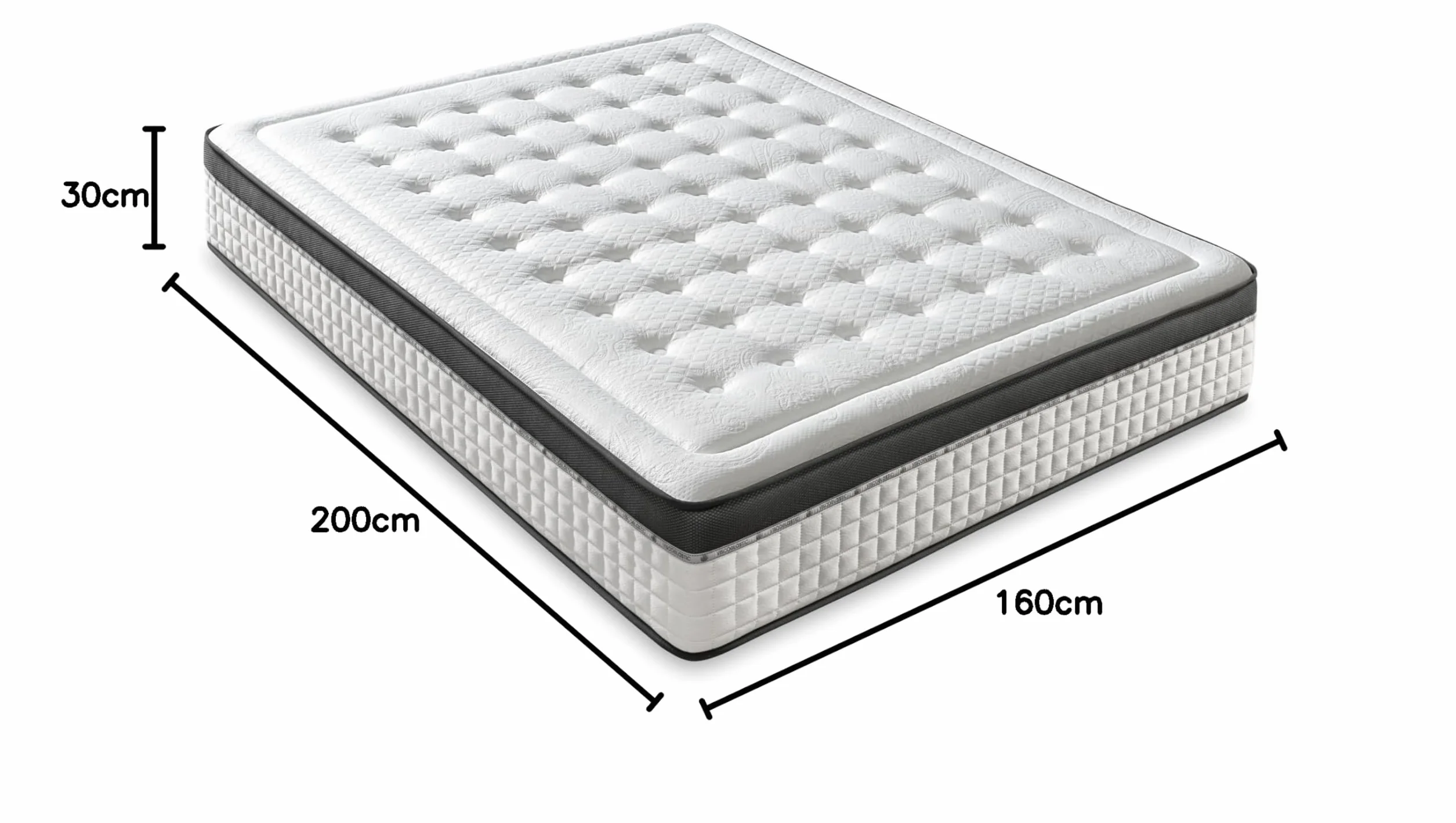 LUXIABED Dwustronny materac 160x200 cm sprężyny kieszeniowe wiskoza hipoalergiczny średnia twardość Premium