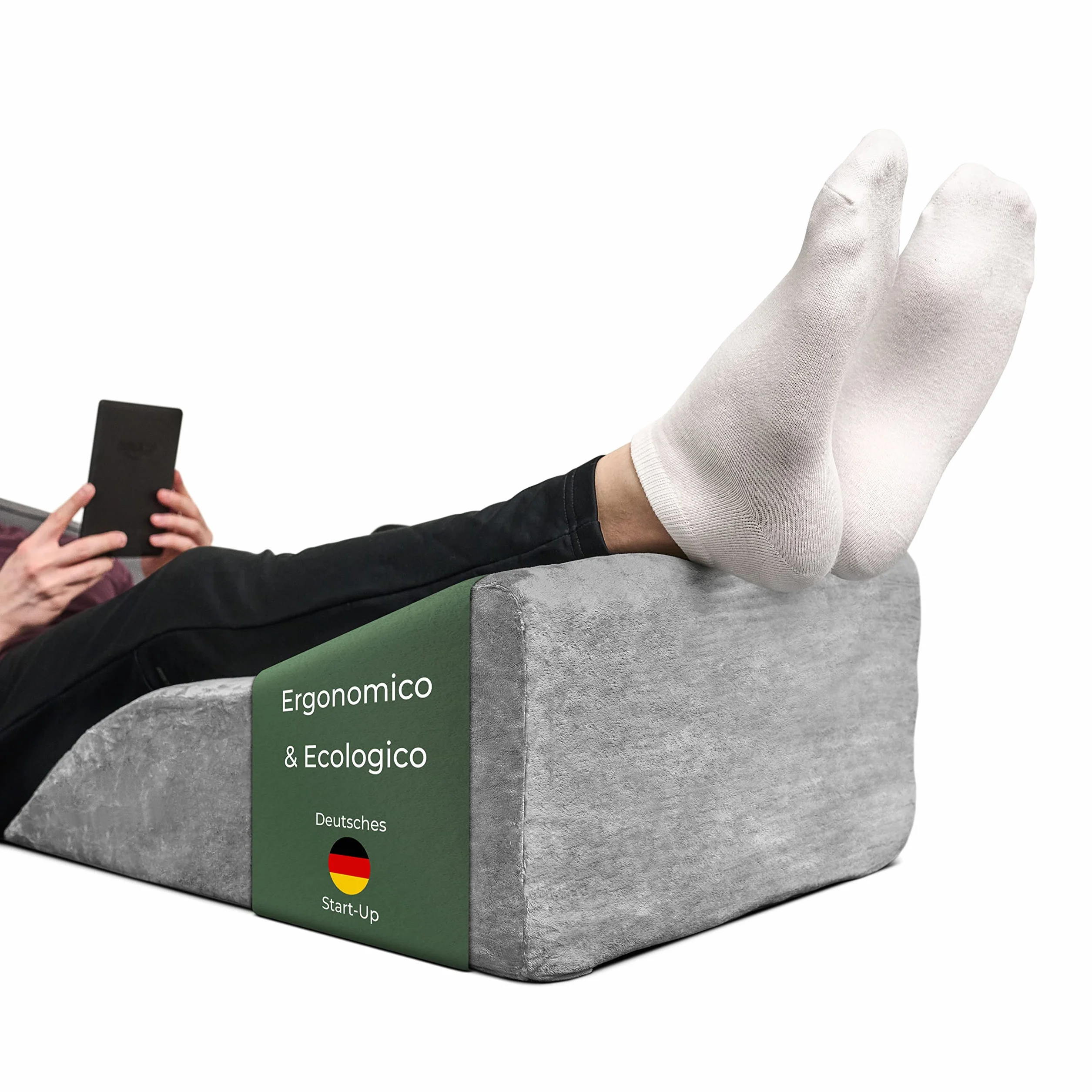 Ergonomiczna poduszka przeciwżylakowa do unoszenia nóg - podkładka pod nogi do unoszenia nóg - poduszka do unoszenia nóg - poduszka klinowa, poduszka wspornikowa dla nóg i kolan, idealna jako poduszka