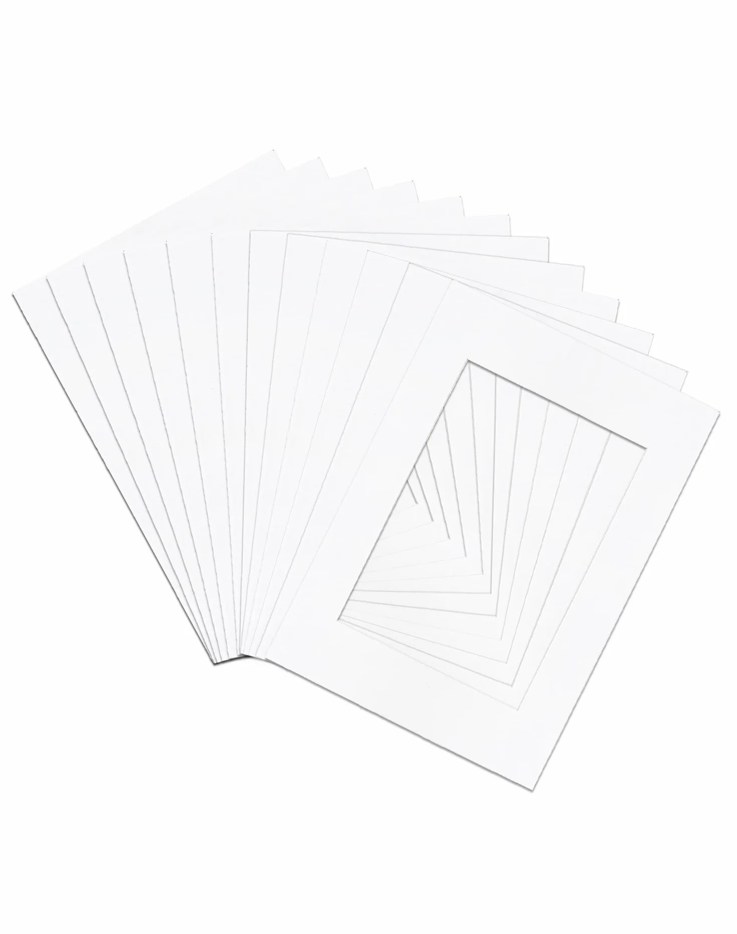 QWORK® Zestaw 12 Passepartouts Biały, Karton Paspertout 29,7 * 42 cm (A3) do zdjęć w formacie 21x29,7 cm (A4)